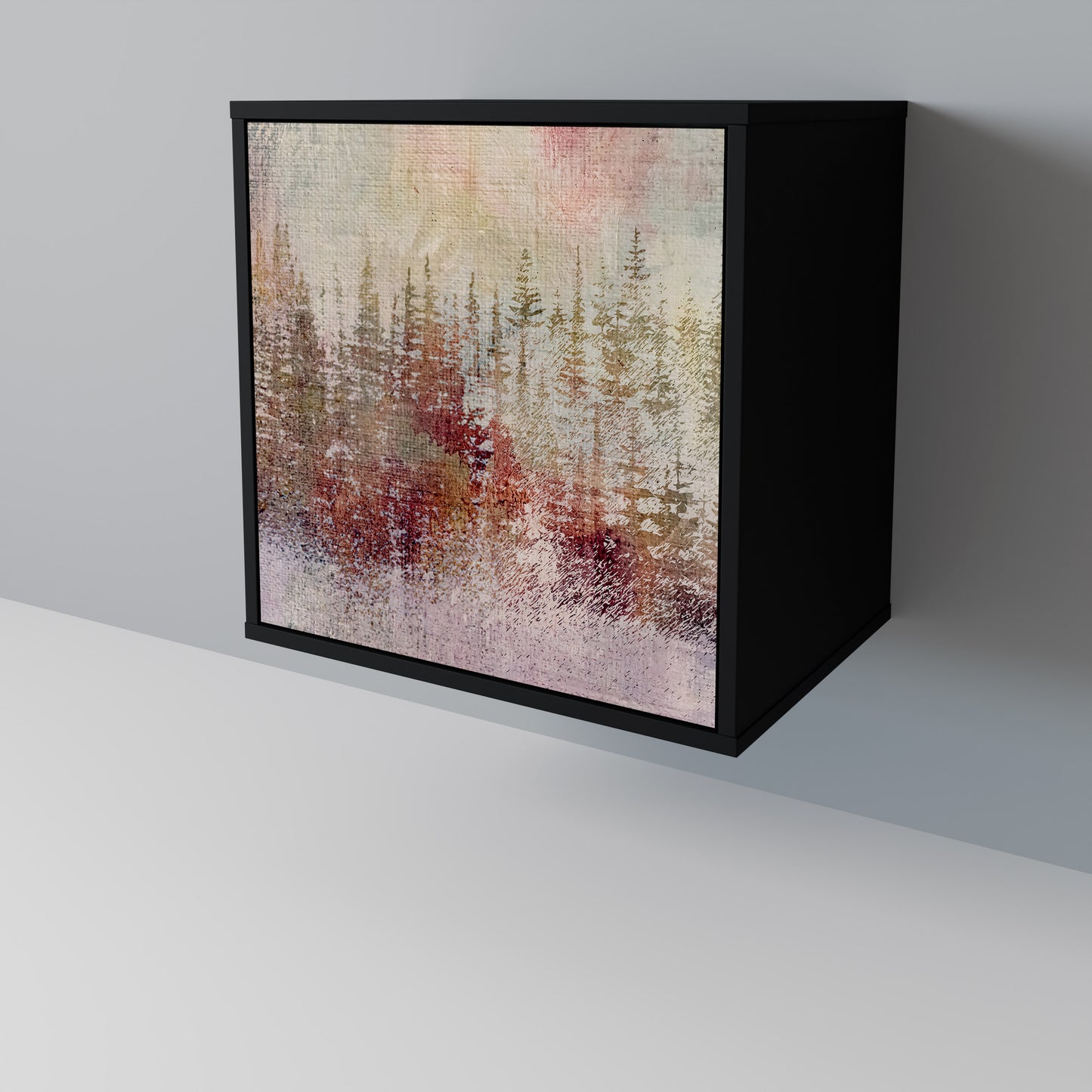 VEILED SUMMIT 1-Door Sideboard in Black Finish