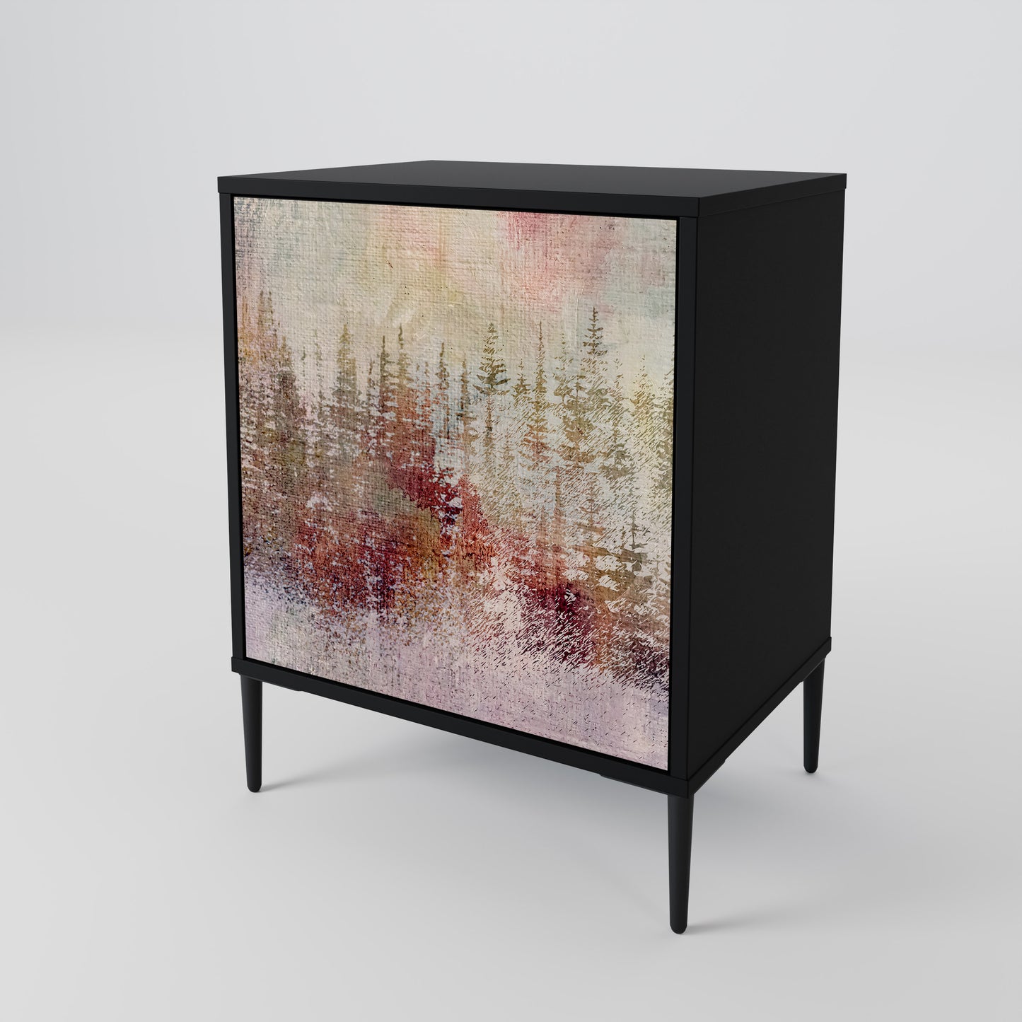 VEILED SUMMIT 1-Door Sideboard in Black Finish