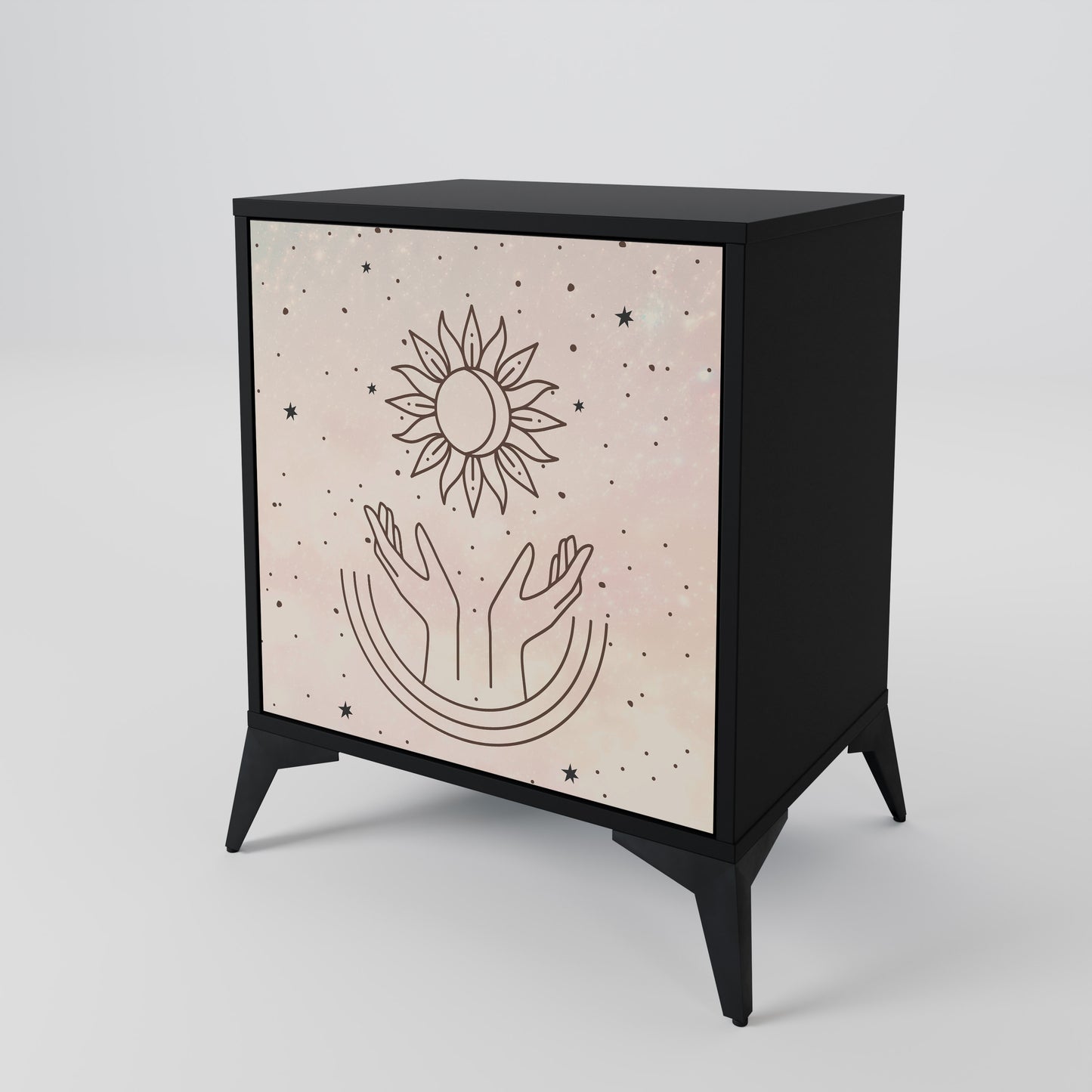 DELICATE BEAUTY 1-Door Sideboard in Black Finish