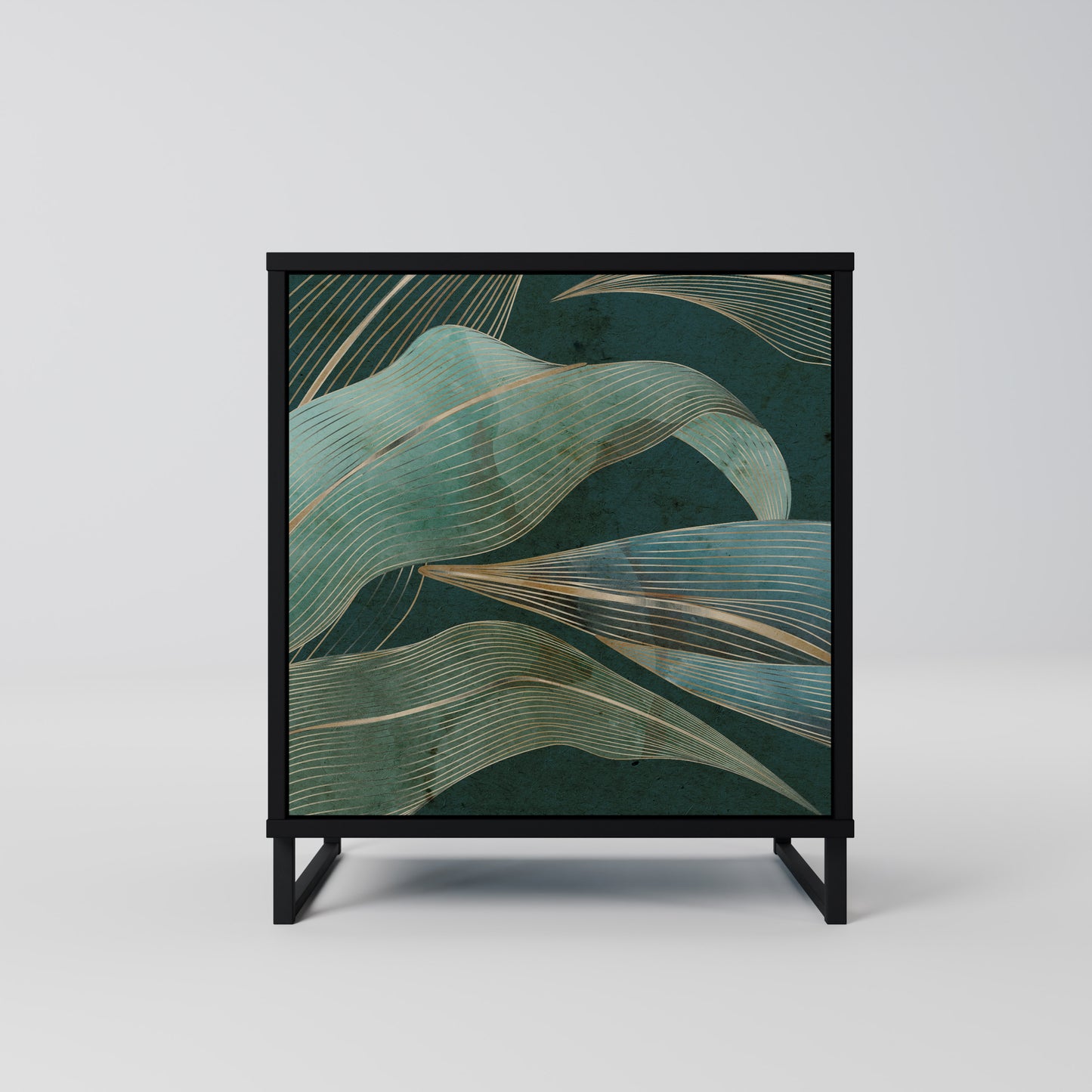 ROYAL GREEN 1-Door Sideboard in Black Finish