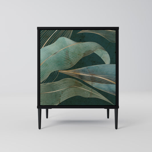 Credenza a 1 anta ROYAL GREEN con finitura nera