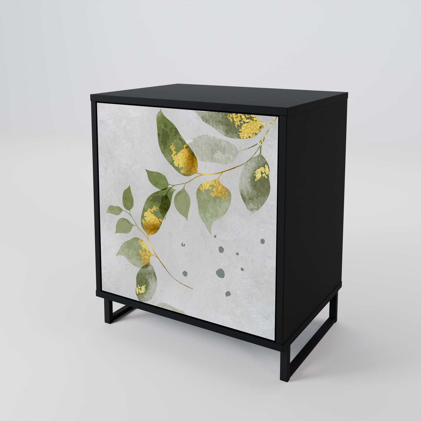 ELEGANT BOTANICS 1-Door Sideboard in Black Finish