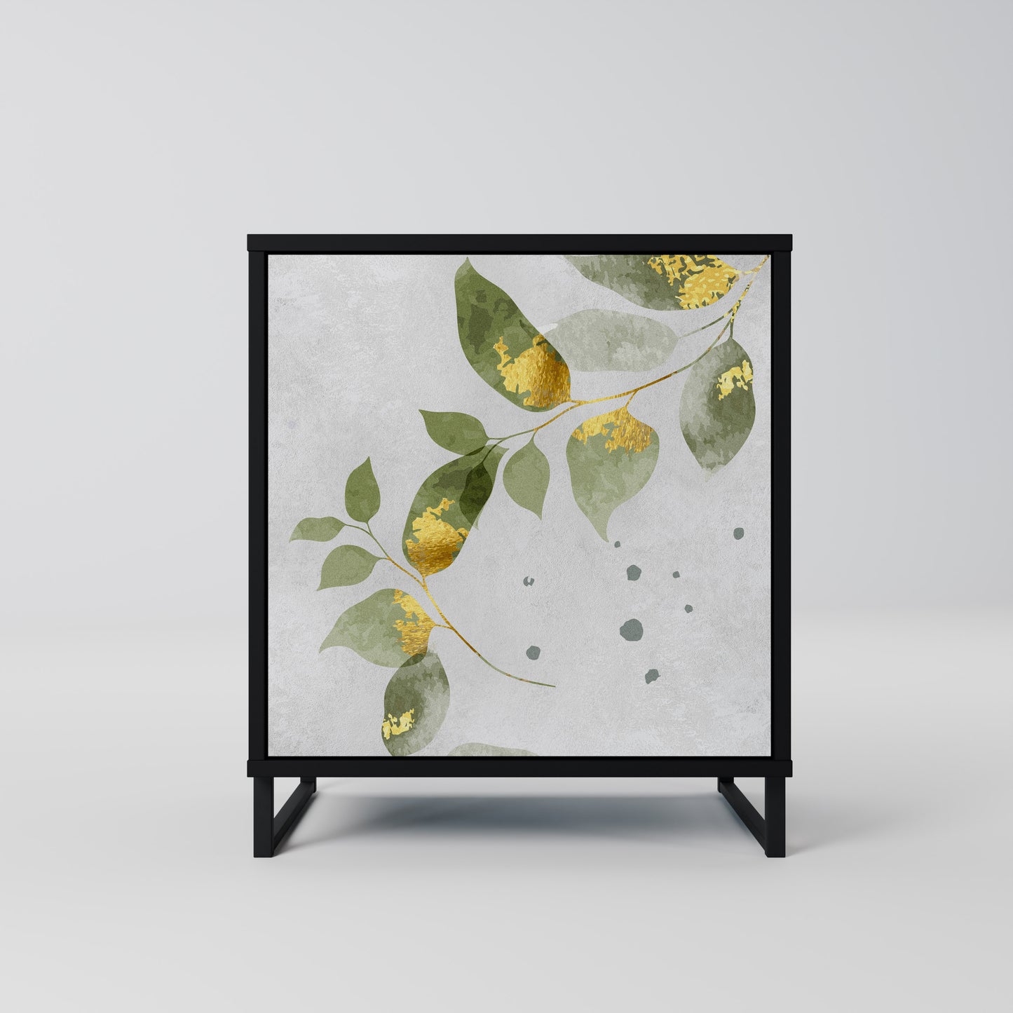 ELEGANT BOTANICS 1-Door Sideboard in Black Finish