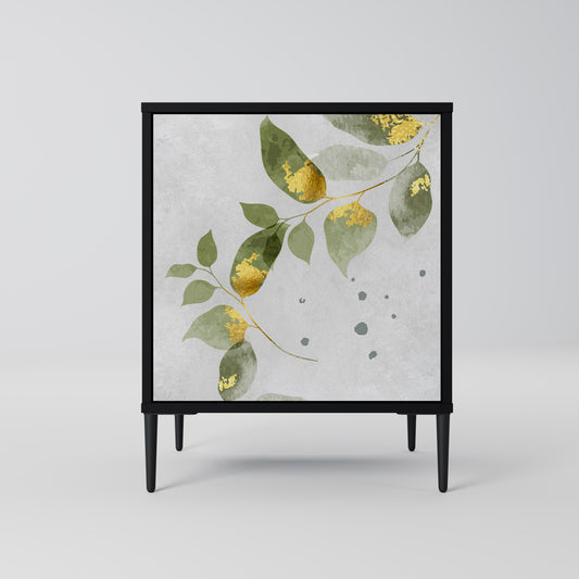 Credenza ELEGANT BOTANICS a 1 anta con finitura nera