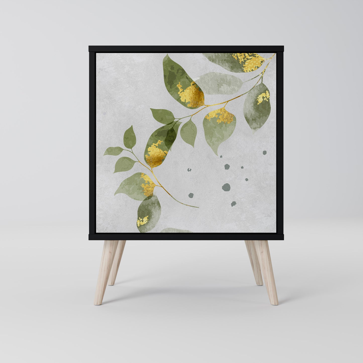 ELEGANT BOTANICS 1-Door Sideboard in Black Finish