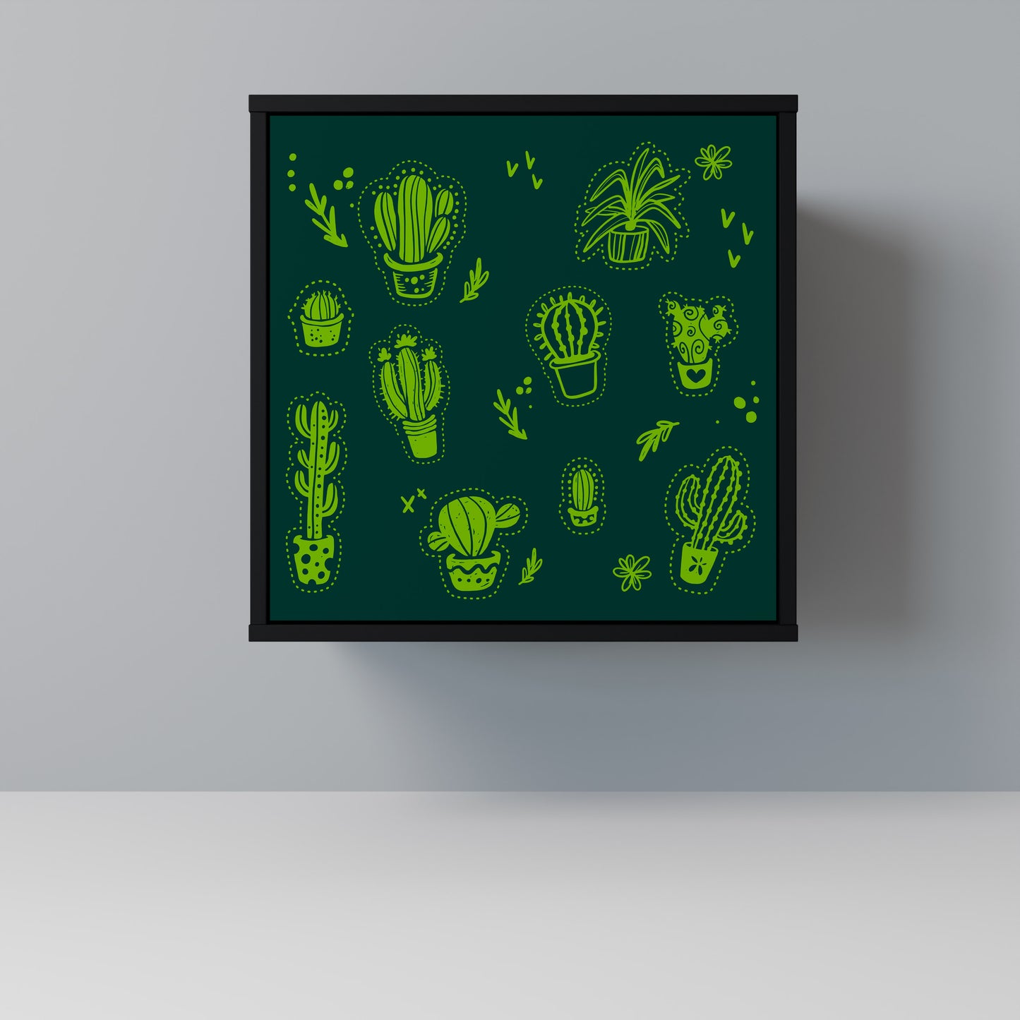 Credenza DESERT GREEN a 1 anta con finitura nera