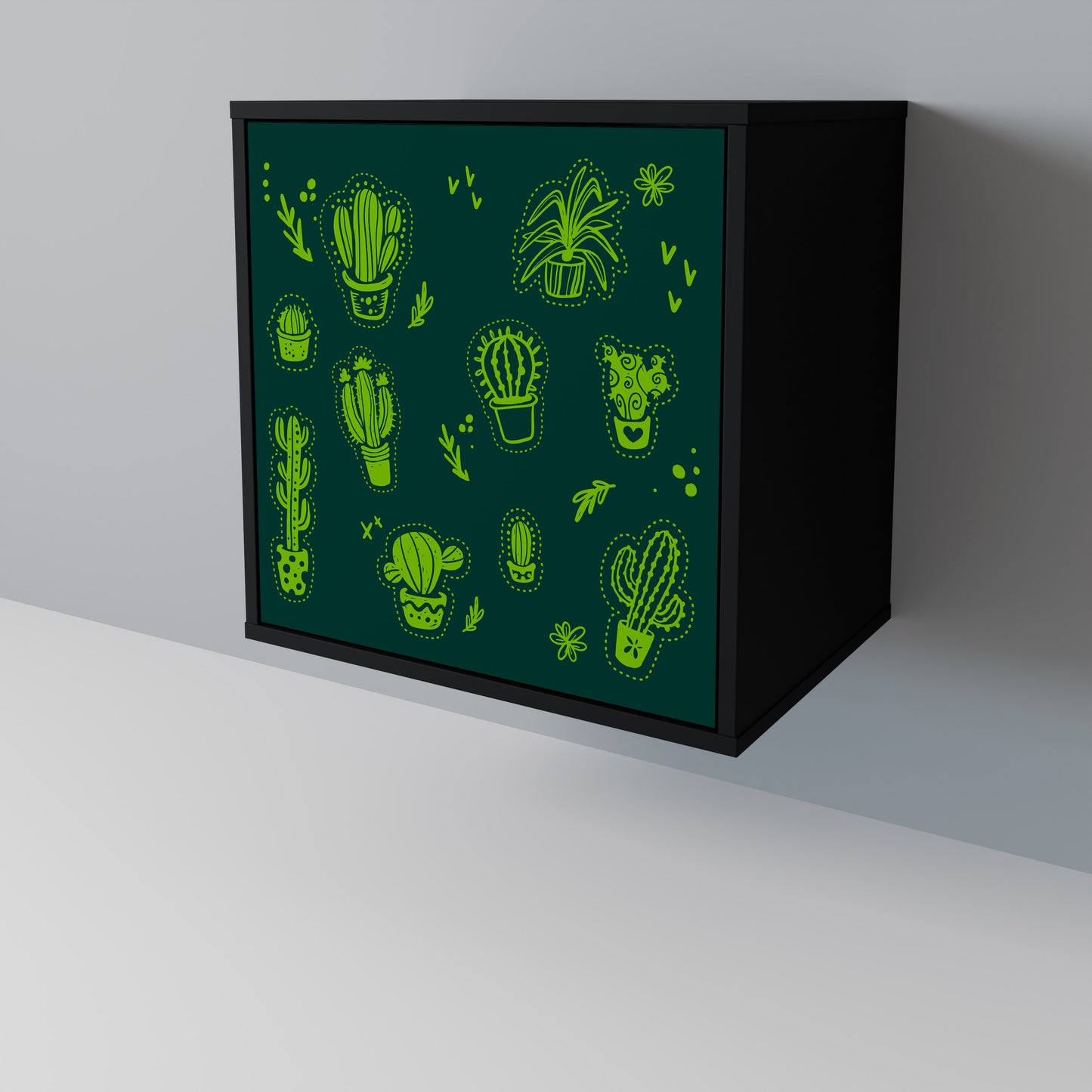 Credenza DESERT GREEN a 1 anta con finitura nera