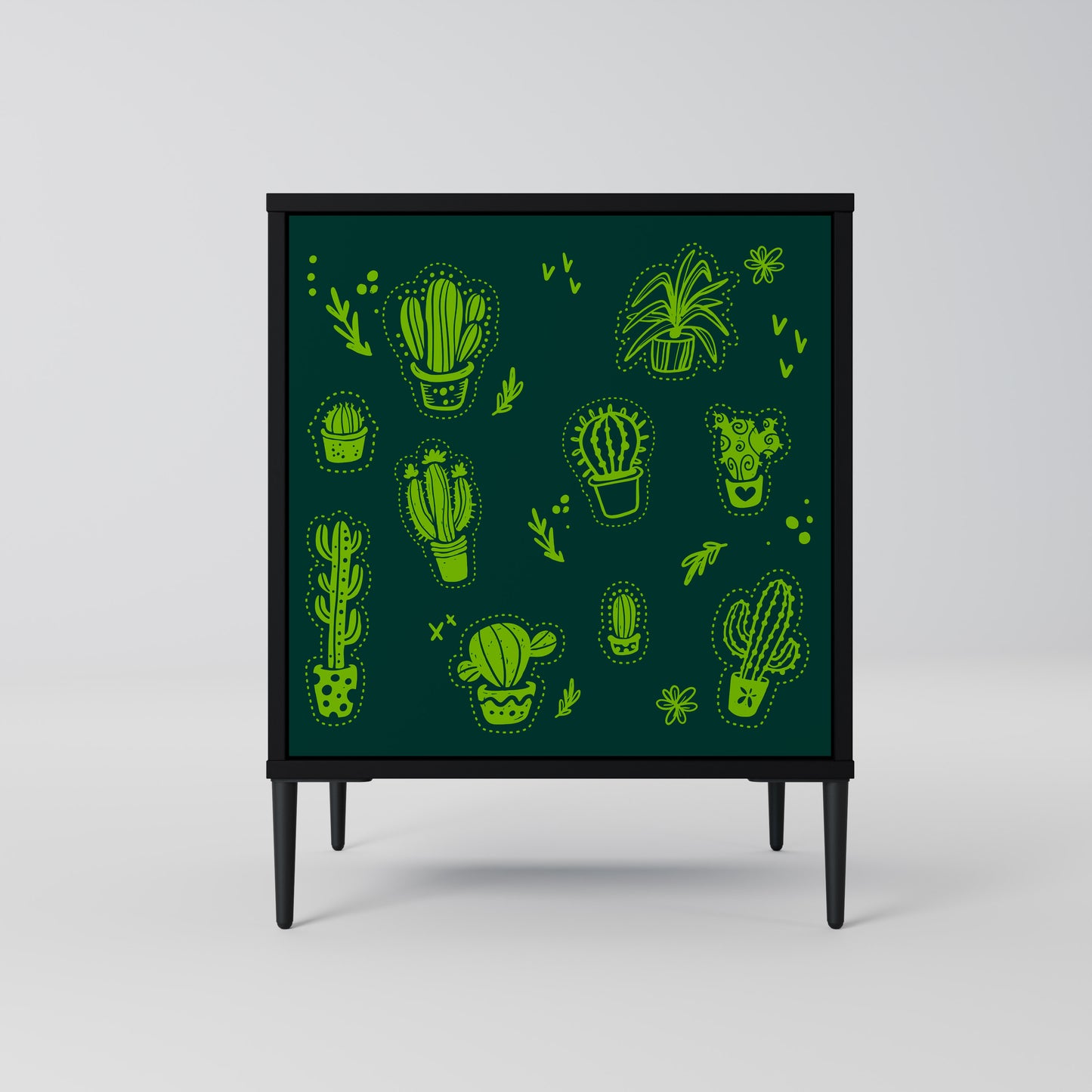 Credenza DESERT GREEN a 1 anta con finitura nera