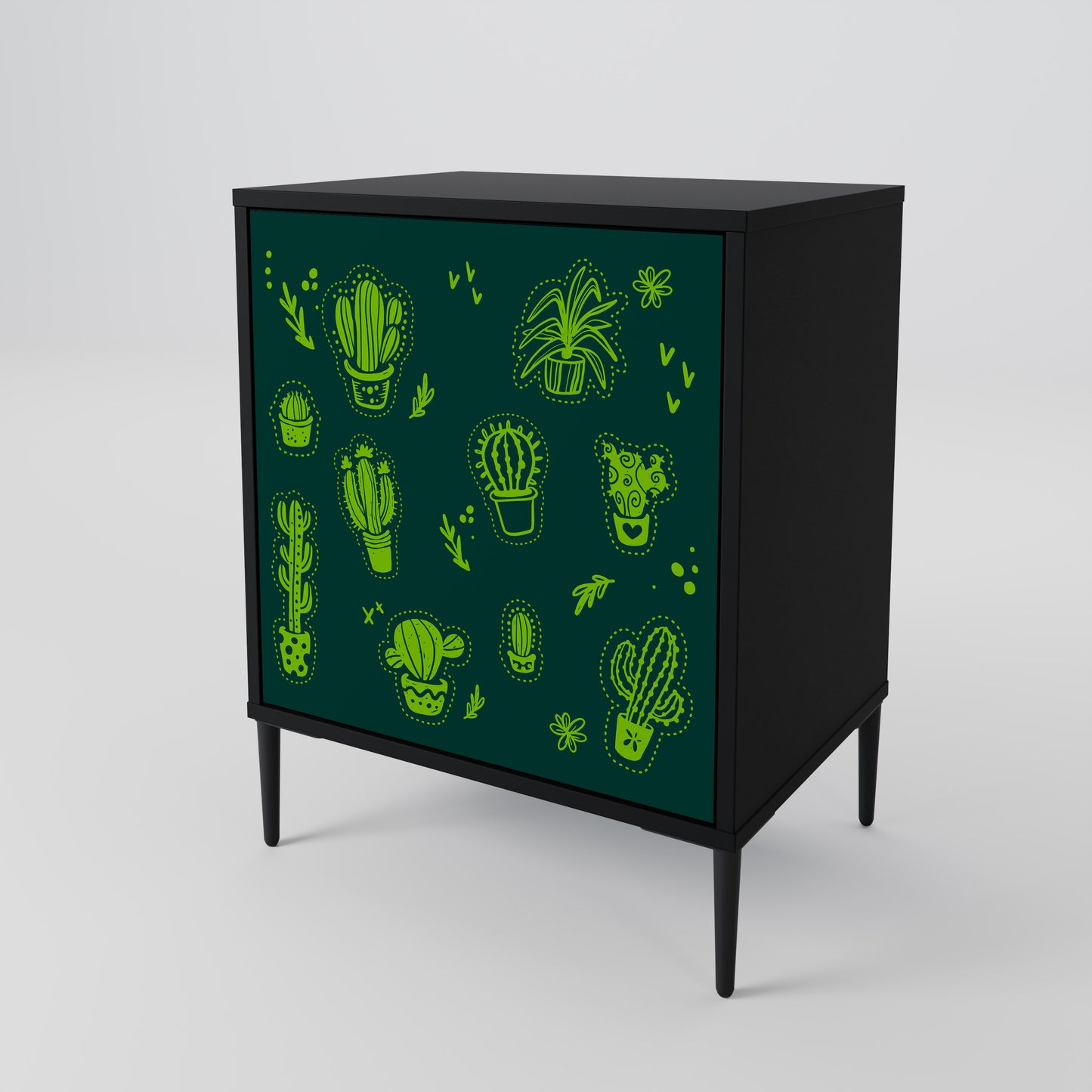Credenza DESERT GREEN a 1 anta con finitura nera