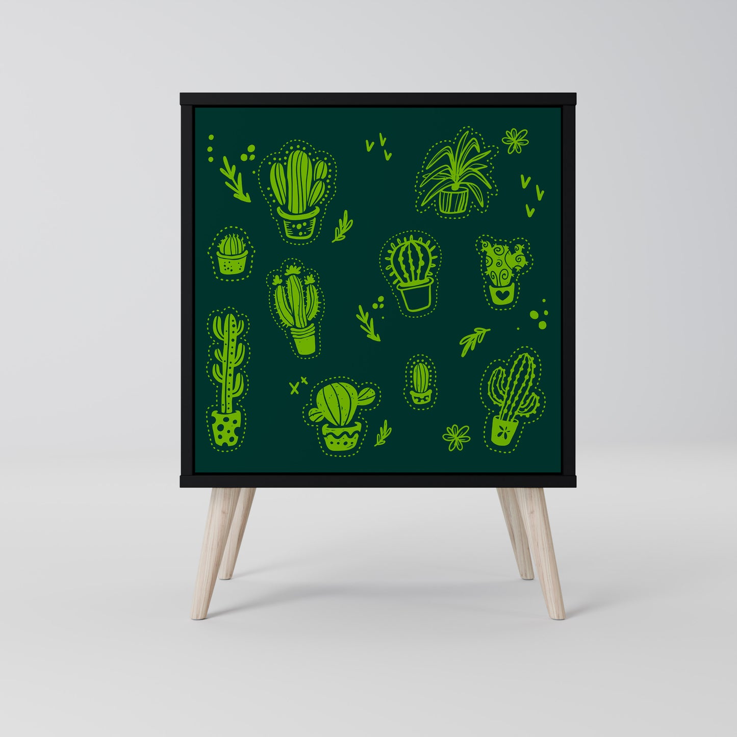 Credenza DESERT GREEN a 1 anta con finitura nera