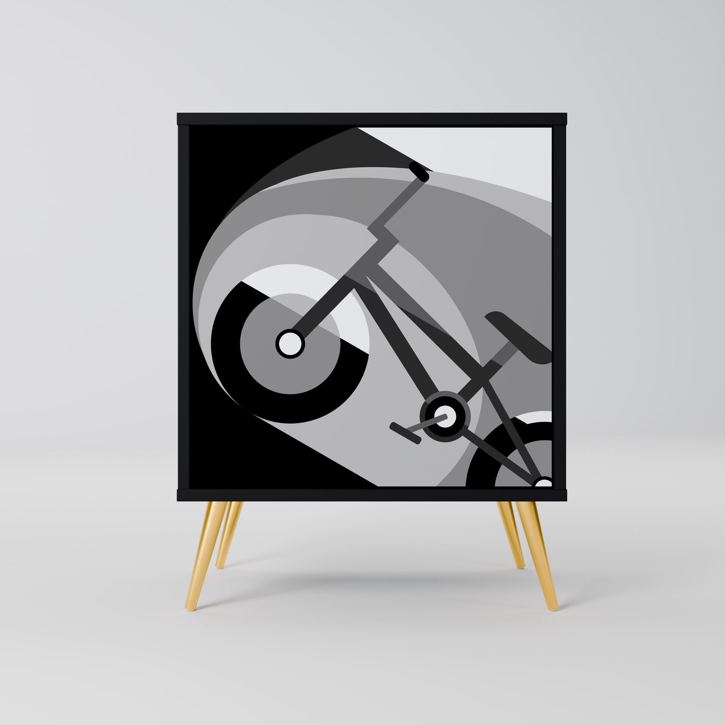 BIKE ENERGY 1-Door Sideboard in Black Finish