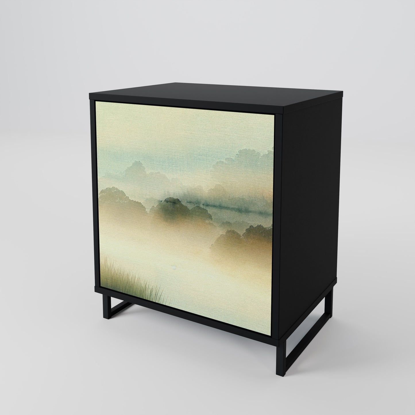 Credenza MORNING BY THE LAKE a 1 anta con finitura nera