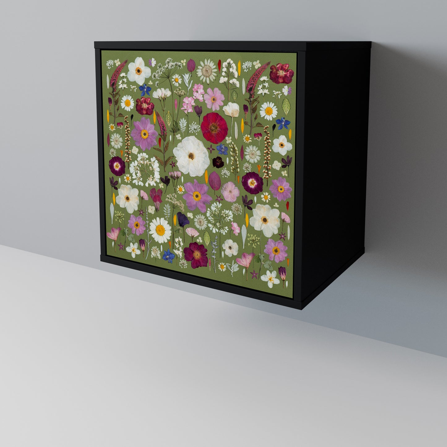 WILD GARDEN 1-Door Sideboard in Black Finish