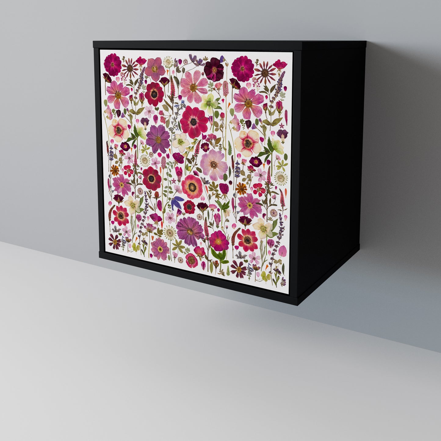 PETAL GARDEN 1-Door Sideboard in Black Finish
