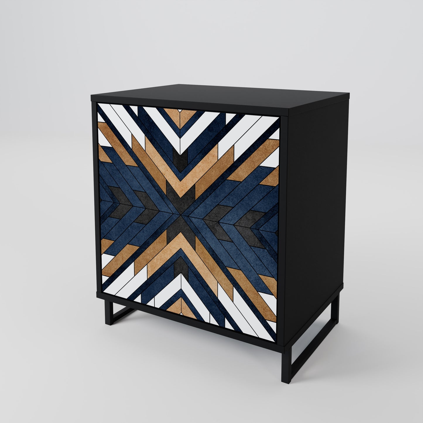 Credenza ARTFUL GEOMETRY a 1 anta con finitura nera