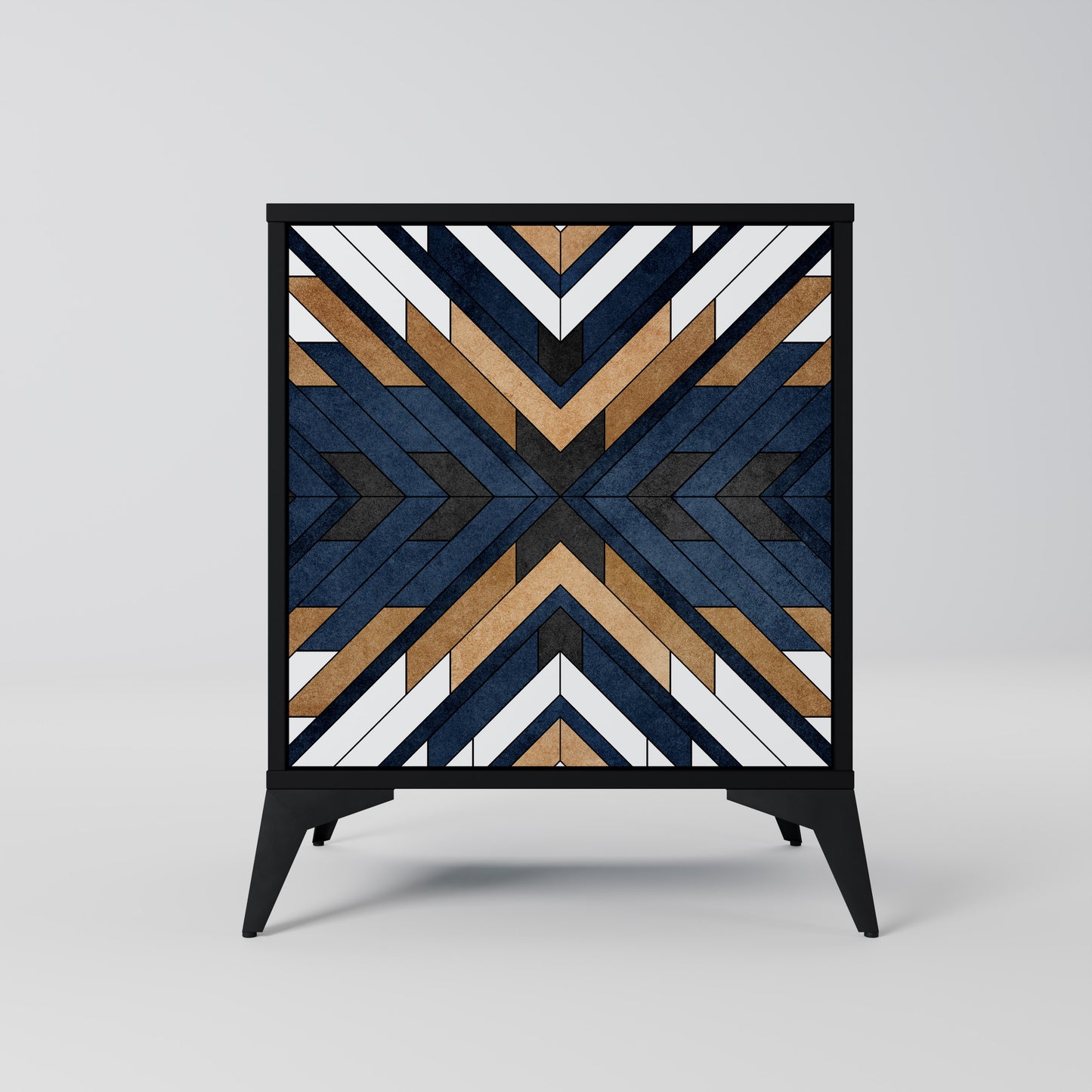 Credenza ARTFUL GEOMETRY a 1 anta con finitura nera