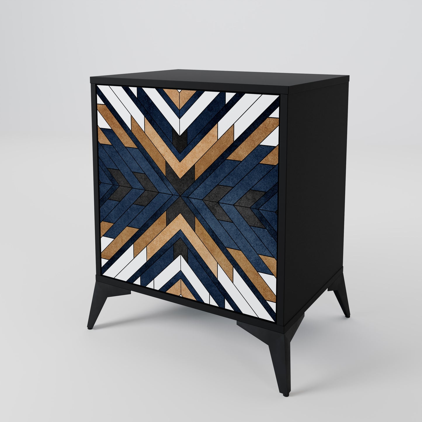 Credenza ARTFUL GEOMETRY a 1 anta con finitura nera