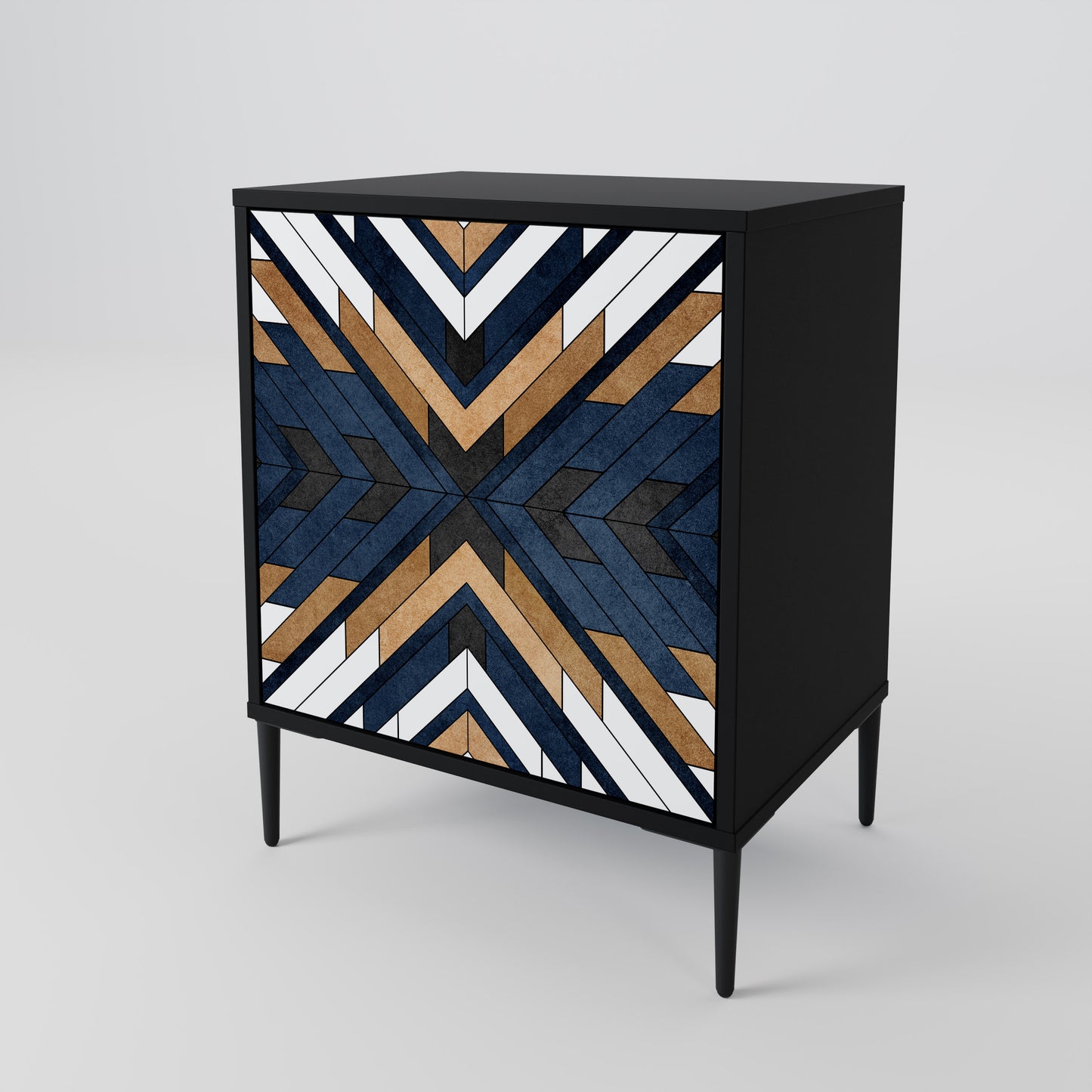 Credenza ARTFUL GEOMETRY a 1 anta con finitura nera