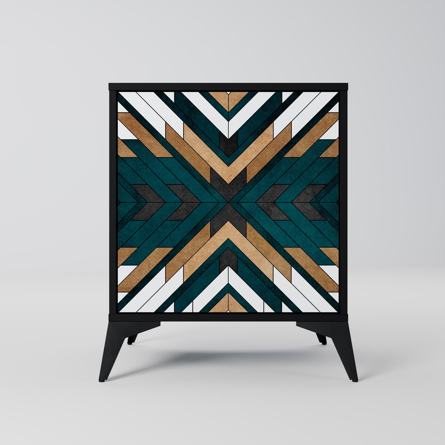 Credenza ARTISTIC GEOMETRY a 1 anta con finitura nera