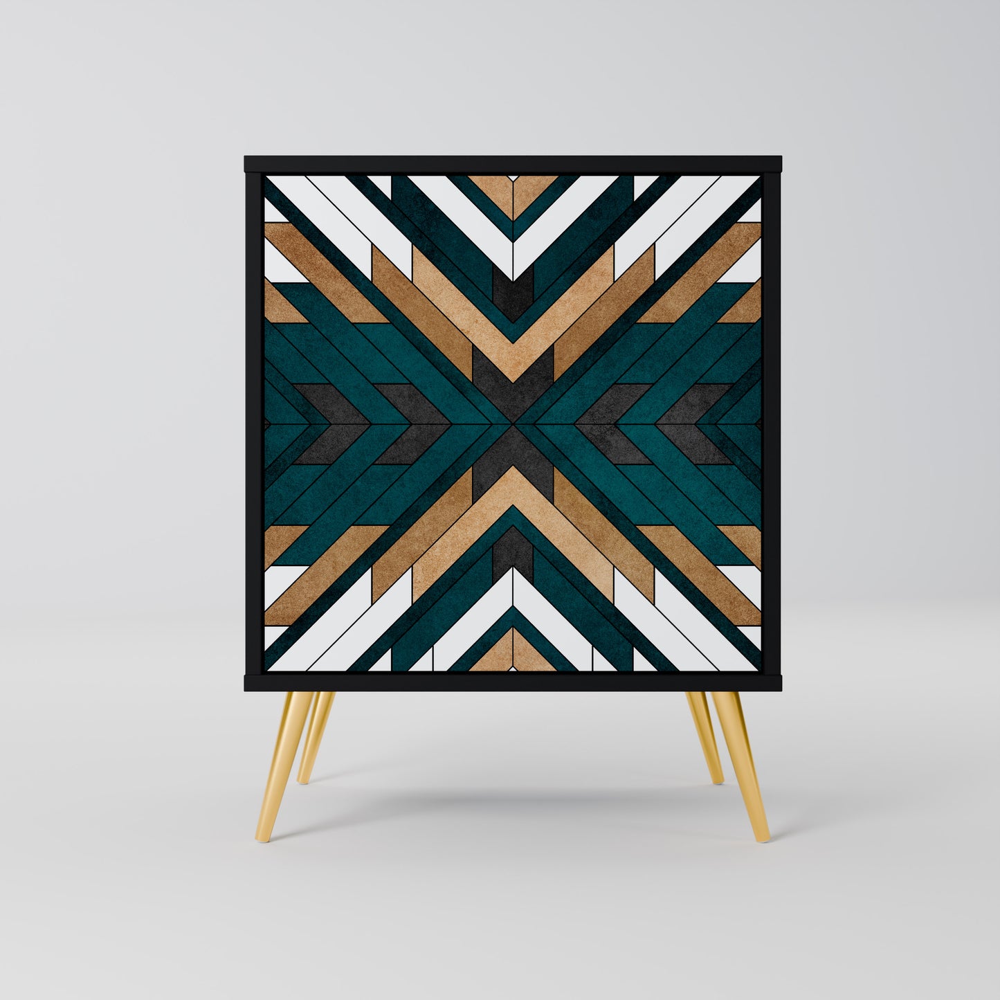 Credenza ARTISTIC GEOMETRY a 1 anta con finitura nera