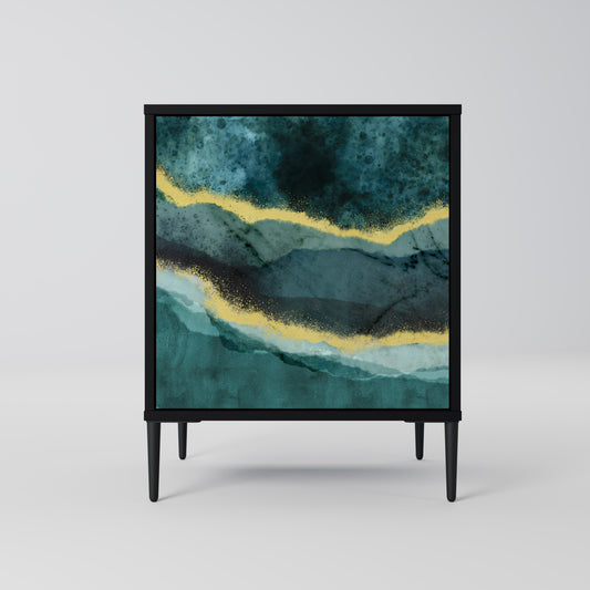 Credenza GOLDRUSH ODYSSEY a 1 anta con finitura nera