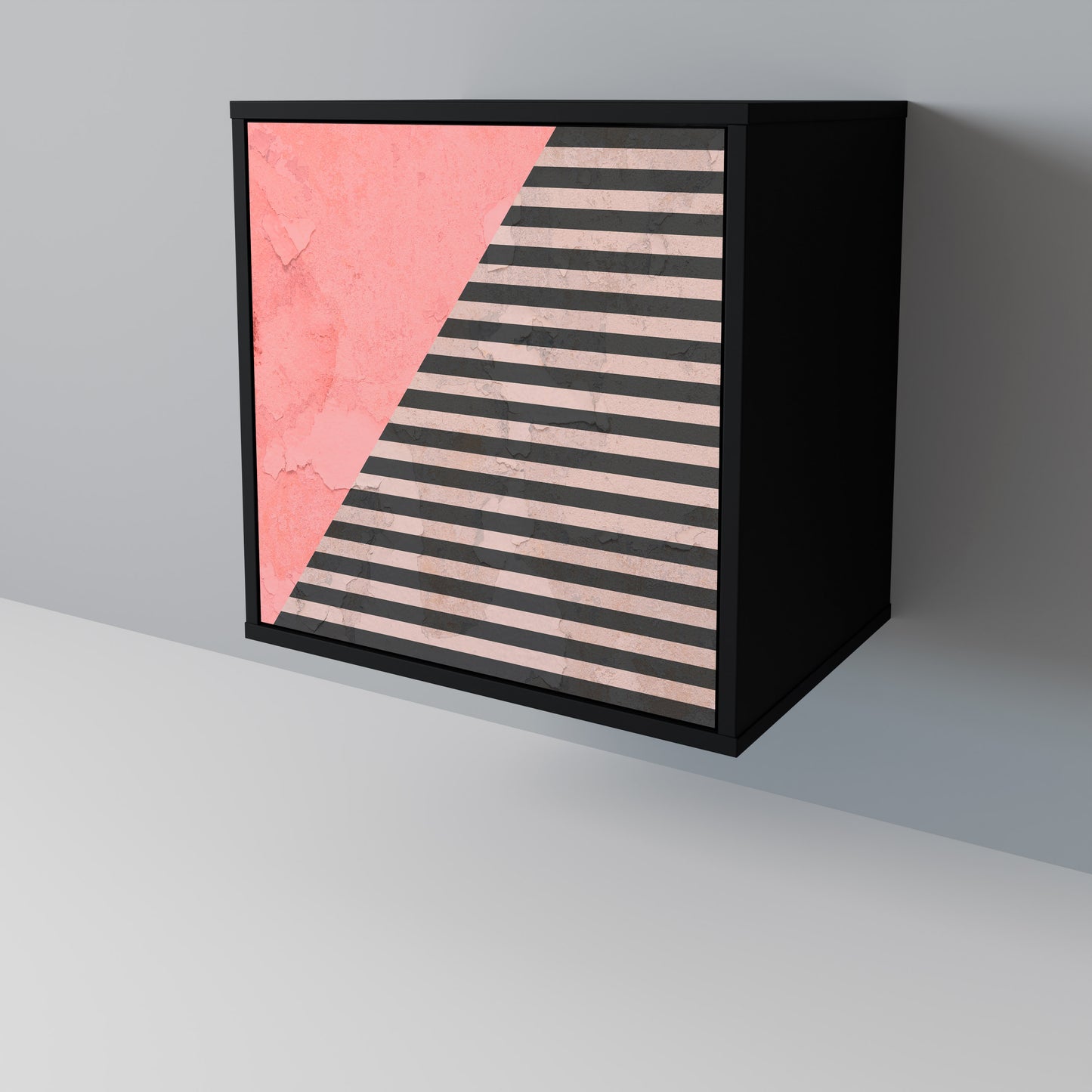 Credenza GLAMOROUS STRIPE a 1 anta con finitura nera