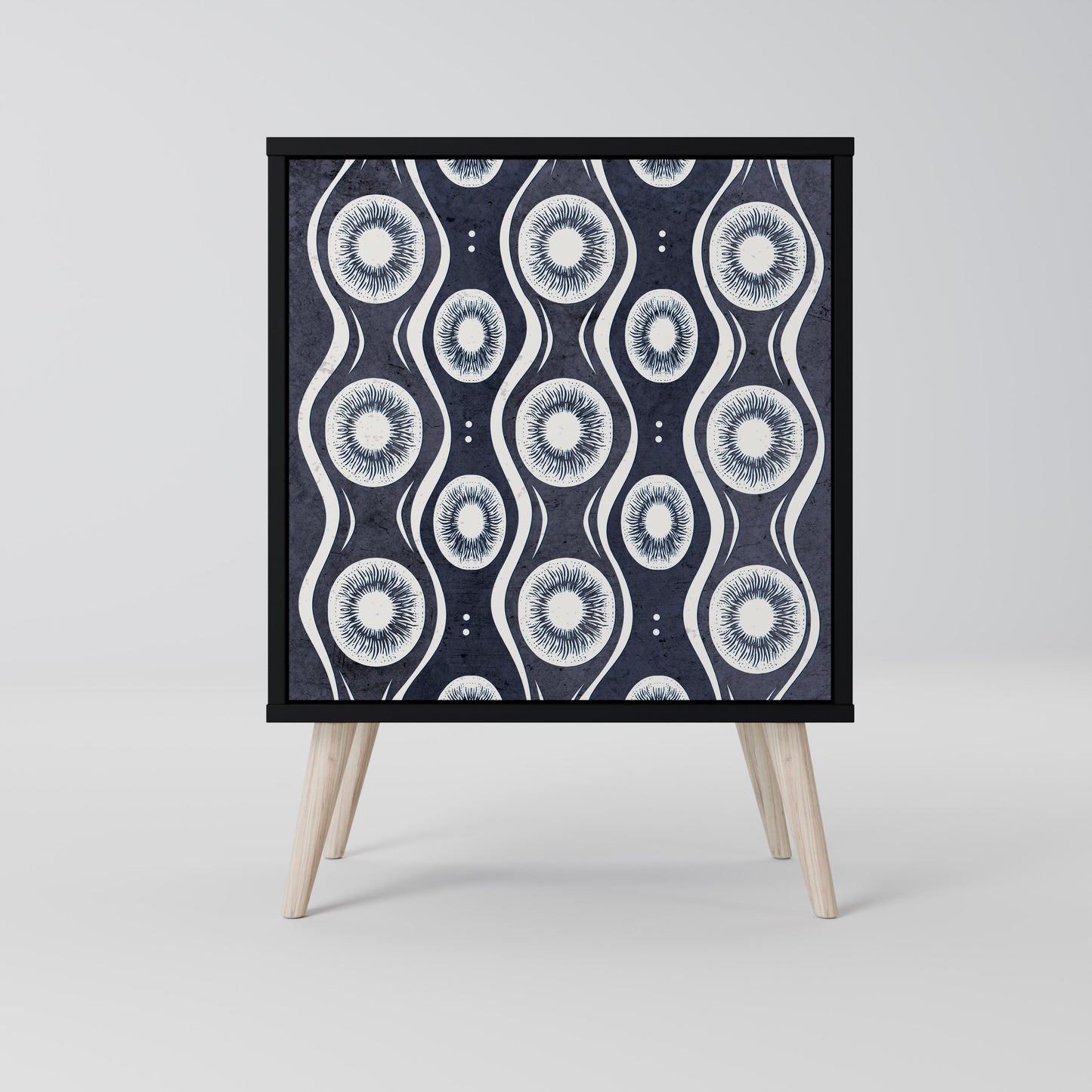 Credenza GRAPHITE EYES a 1 anta con finitura nera