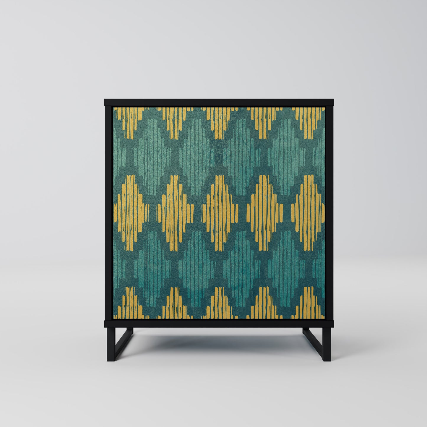 POLYGONS 1-Door Sideboard in Black Finish