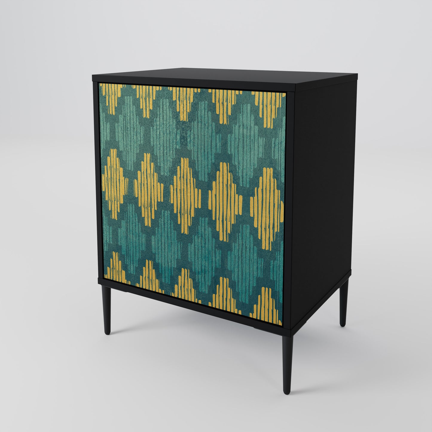 POLYGONS 1-Door Sideboard in Black Finish