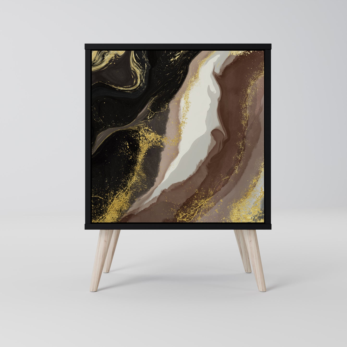 GOLD DUST 1-Door Sideboard in Black Finish