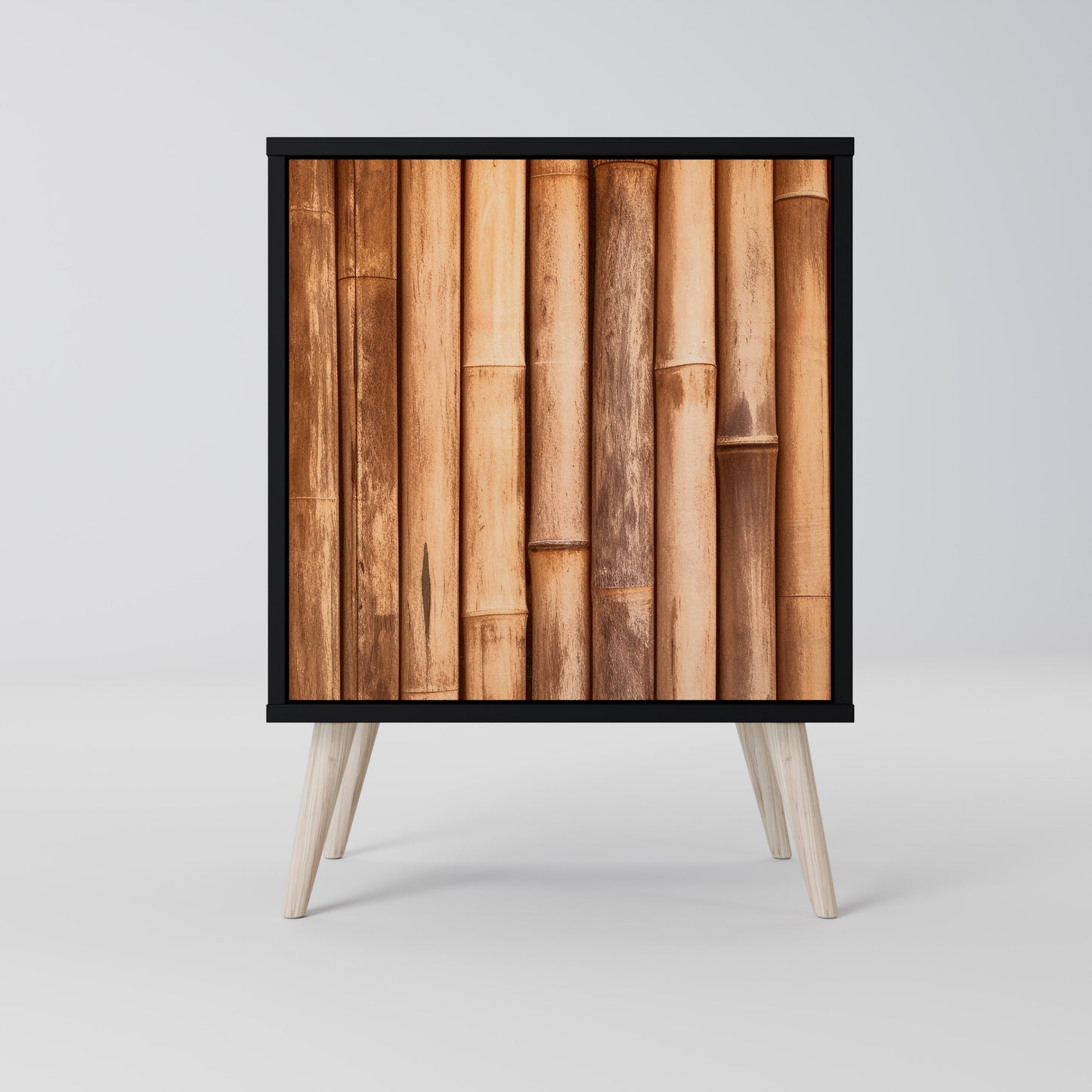 NATURAL WOOD 1-Door Sideboard in Black Finish