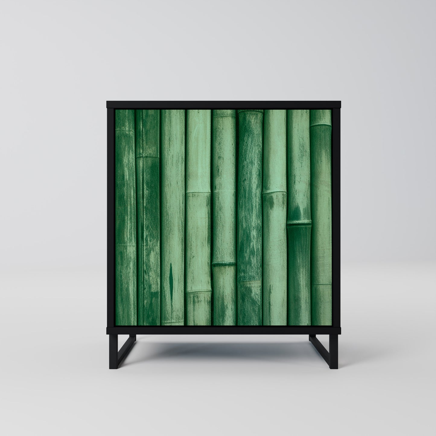 NATURAL GREEN 1-Door Sideboard in Black Finish