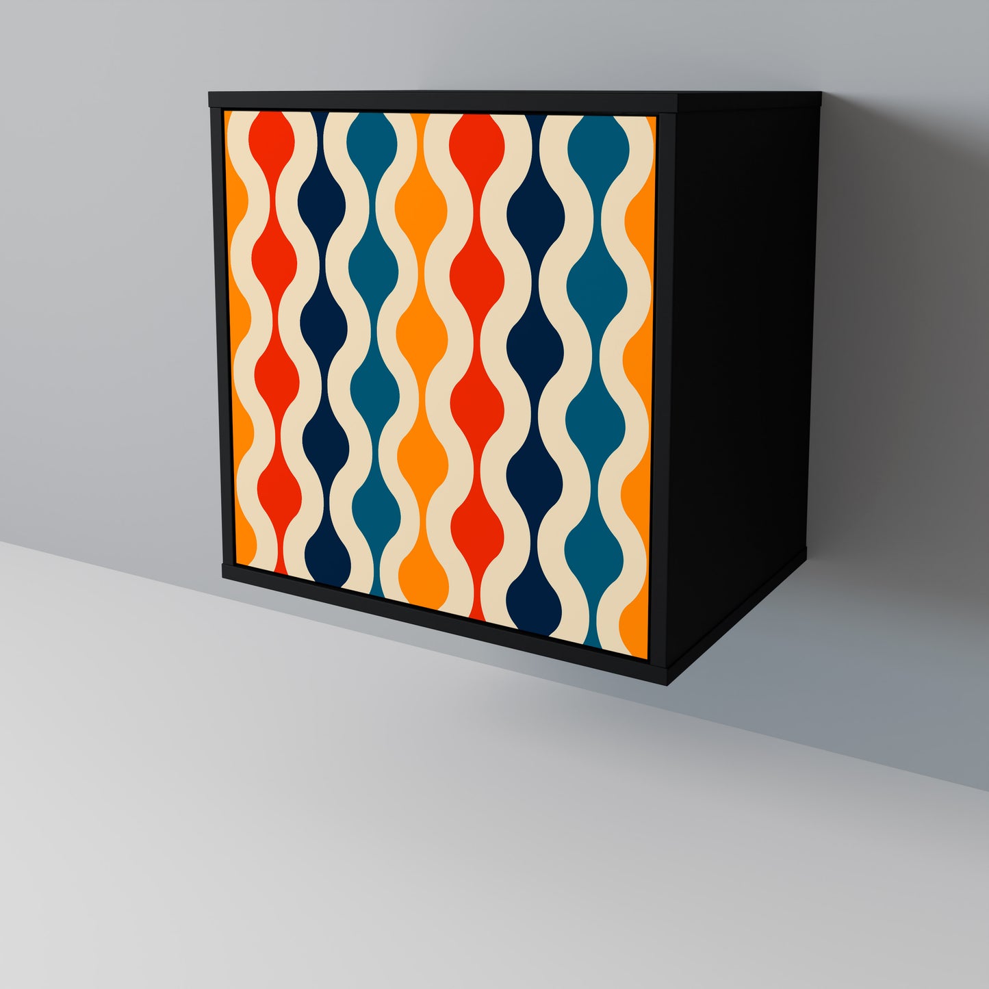Credenza a 1 anta COLORFUL NOSTALGIA con finitura nera
