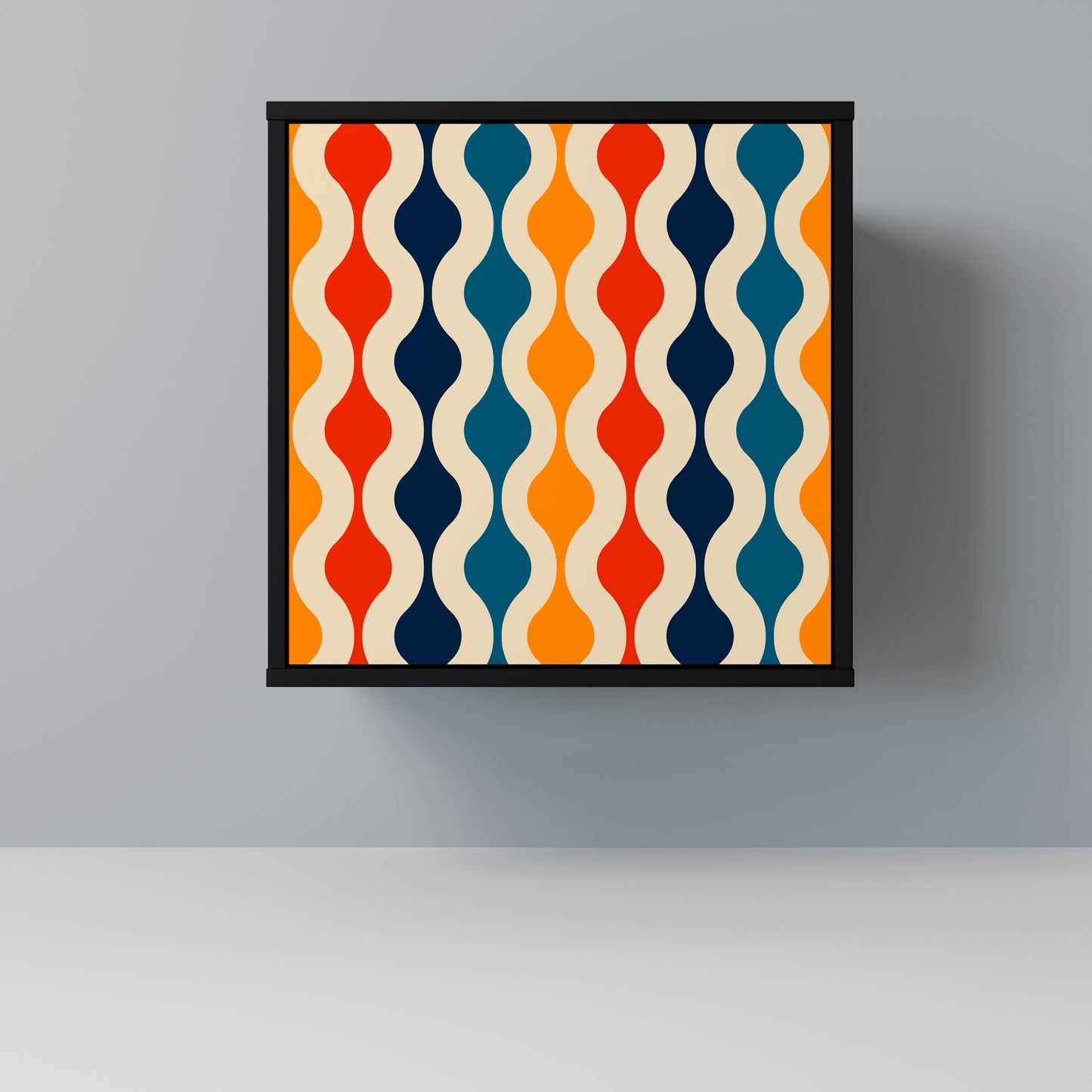 Credenza a 1 anta COLORFUL NOSTALGIA con finitura nera