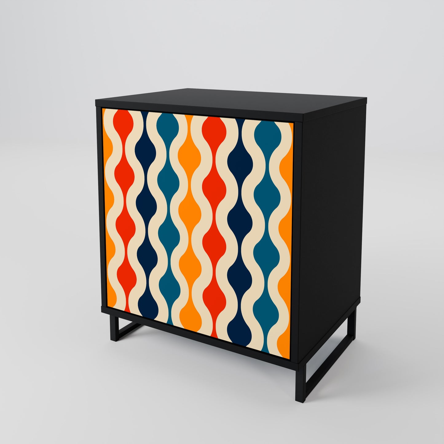 Credenza a 1 anta COLORFUL NOSTALGIA con finitura nera