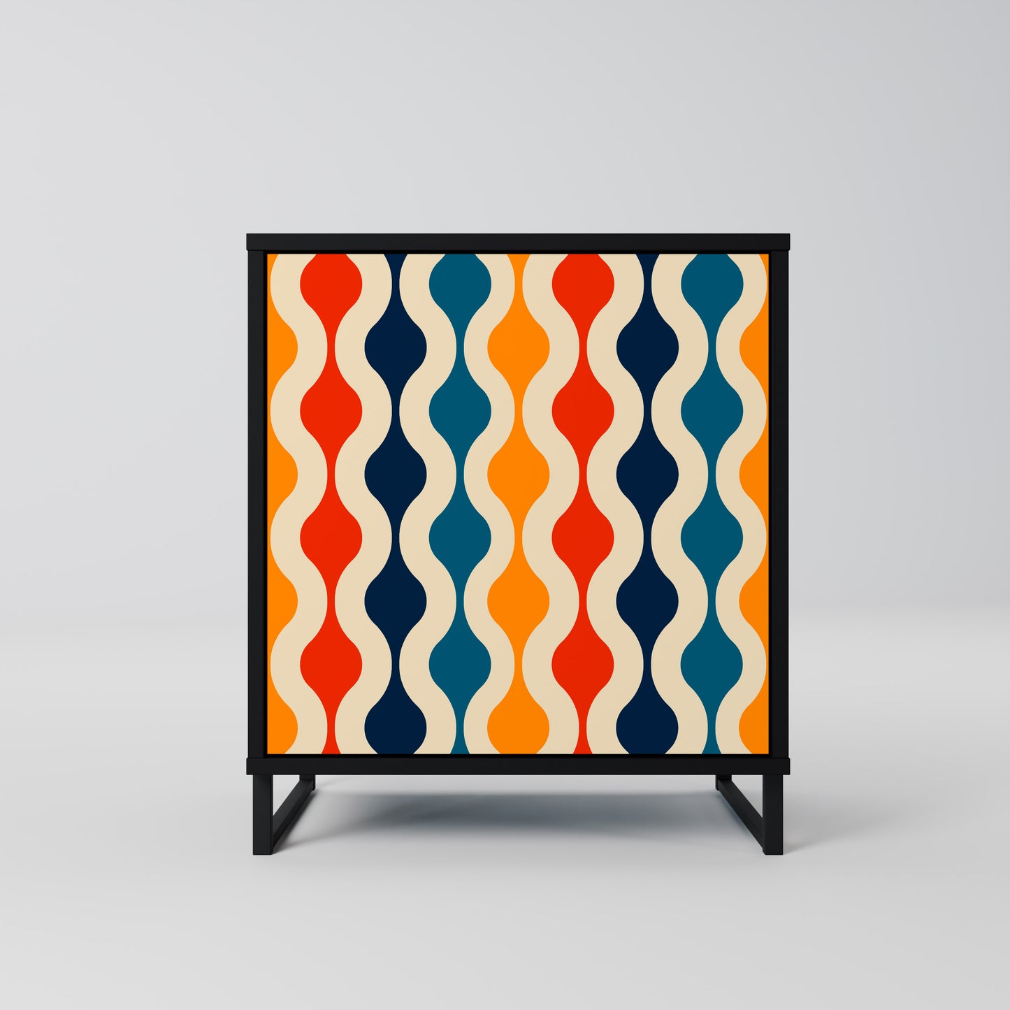 Credenza a 1 anta COLORFUL NOSTALGIA con finitura nera