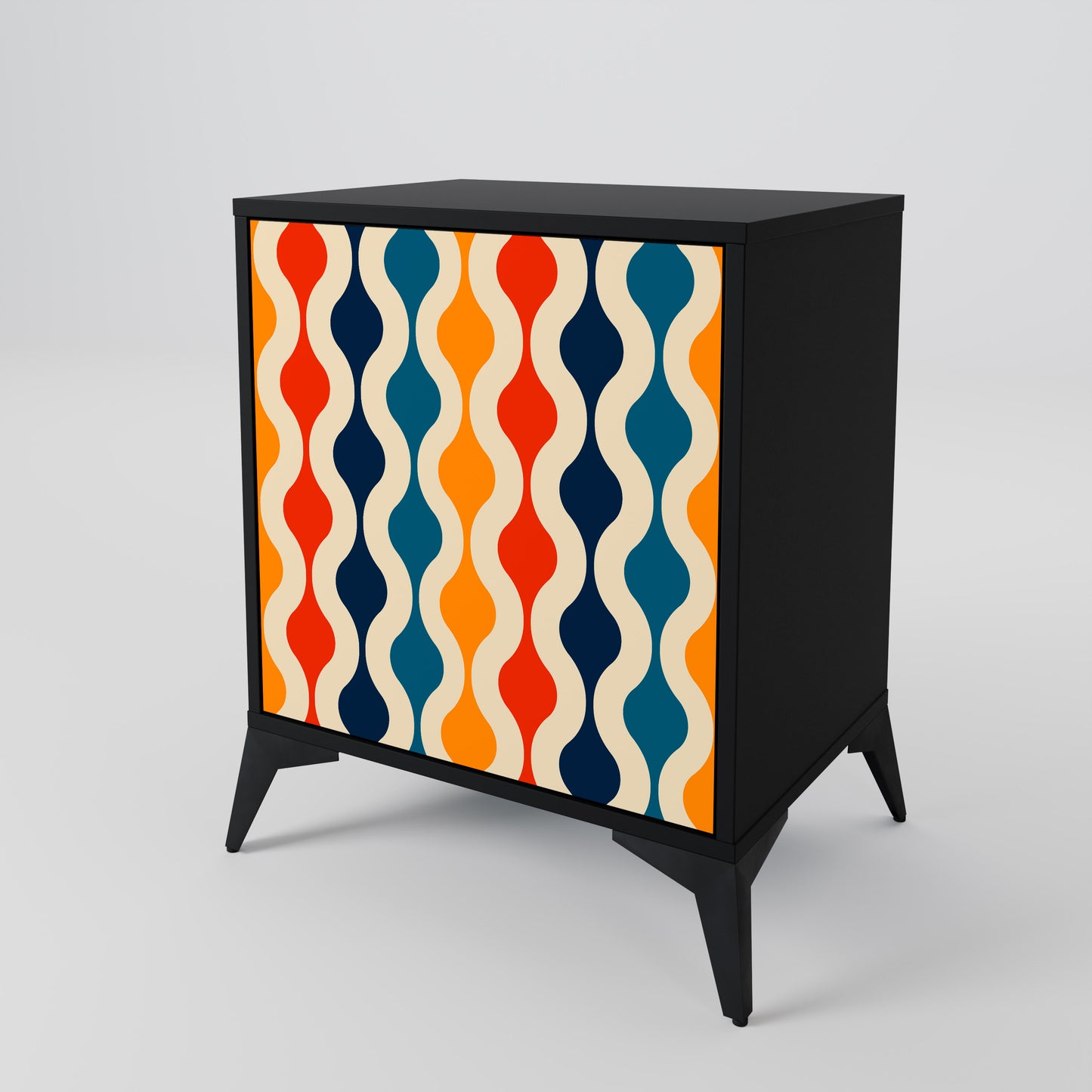 Credenza a 1 anta COLORFUL NOSTALGIA con finitura nera