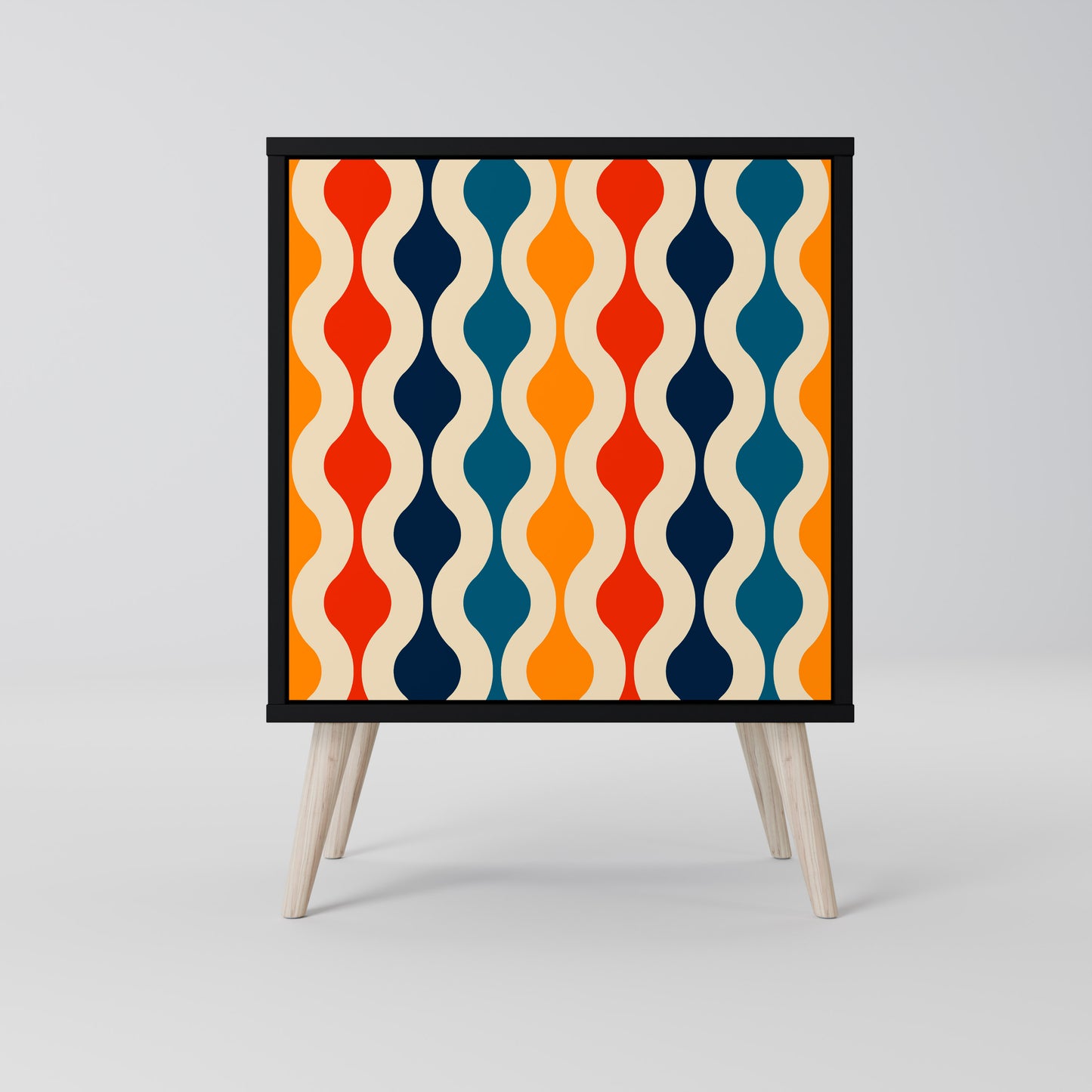 Credenza a 1 anta COLORFUL NOSTALGIA con finitura nera