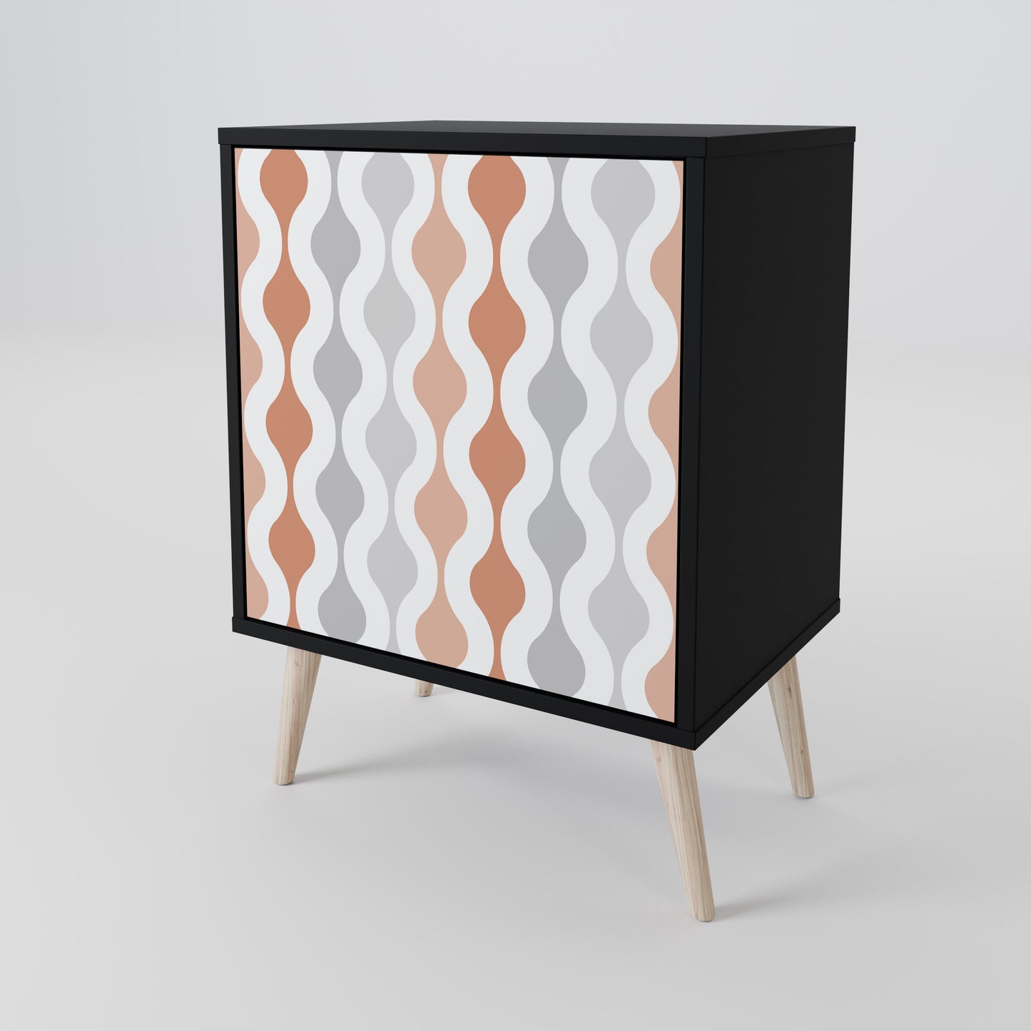 HAZY NOSTALGIA 1-Door Sideboard in Black Finish