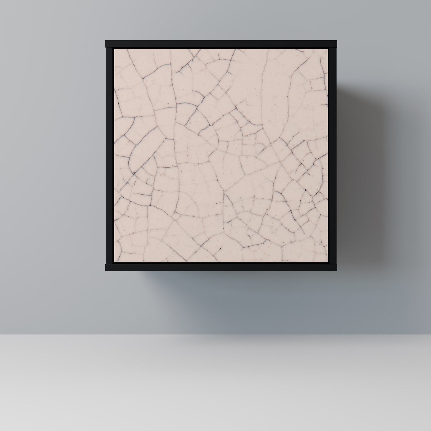 Credenza a 1 anta con texture in ceramica, finitura nera