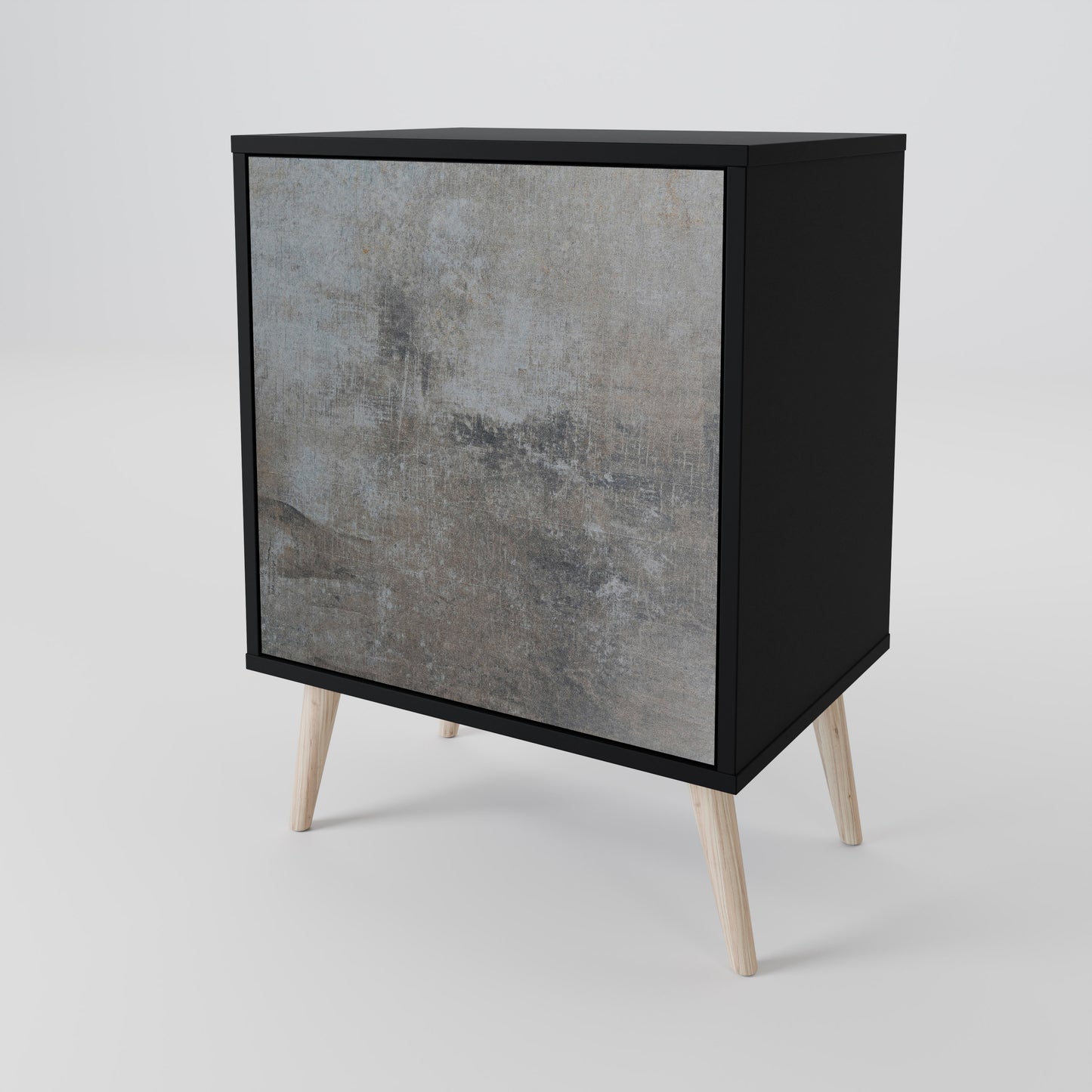 Credenza CONCRETE WALL a 1 anta con finitura nera