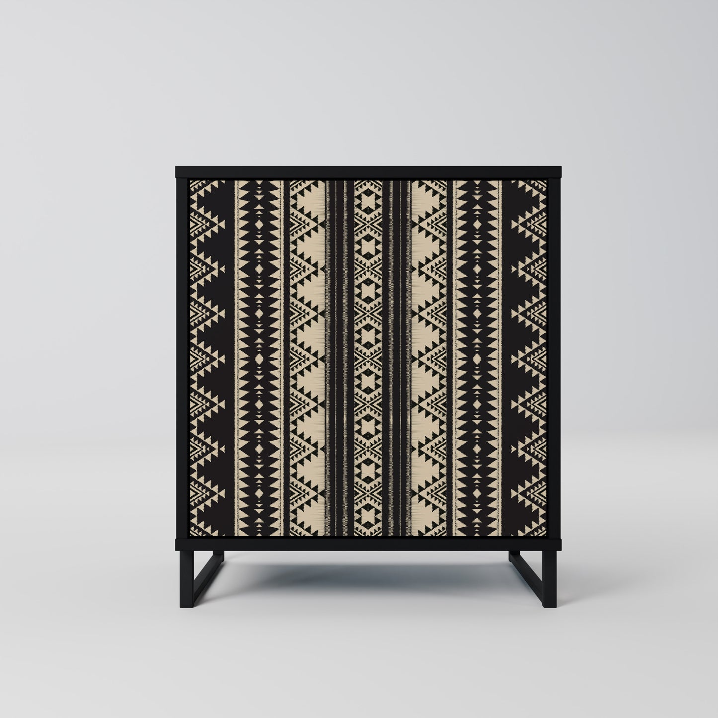 Credenza AZTEC a 1 anta con finitura nera