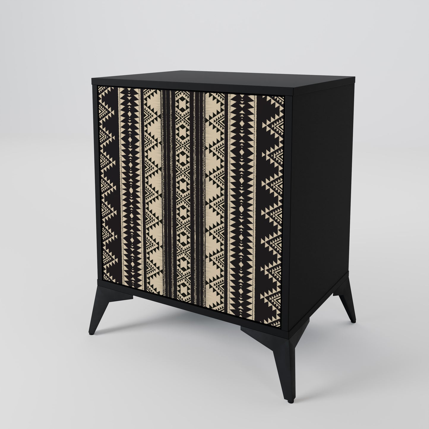 Credenza AZTEC a 1 anta con finitura nera