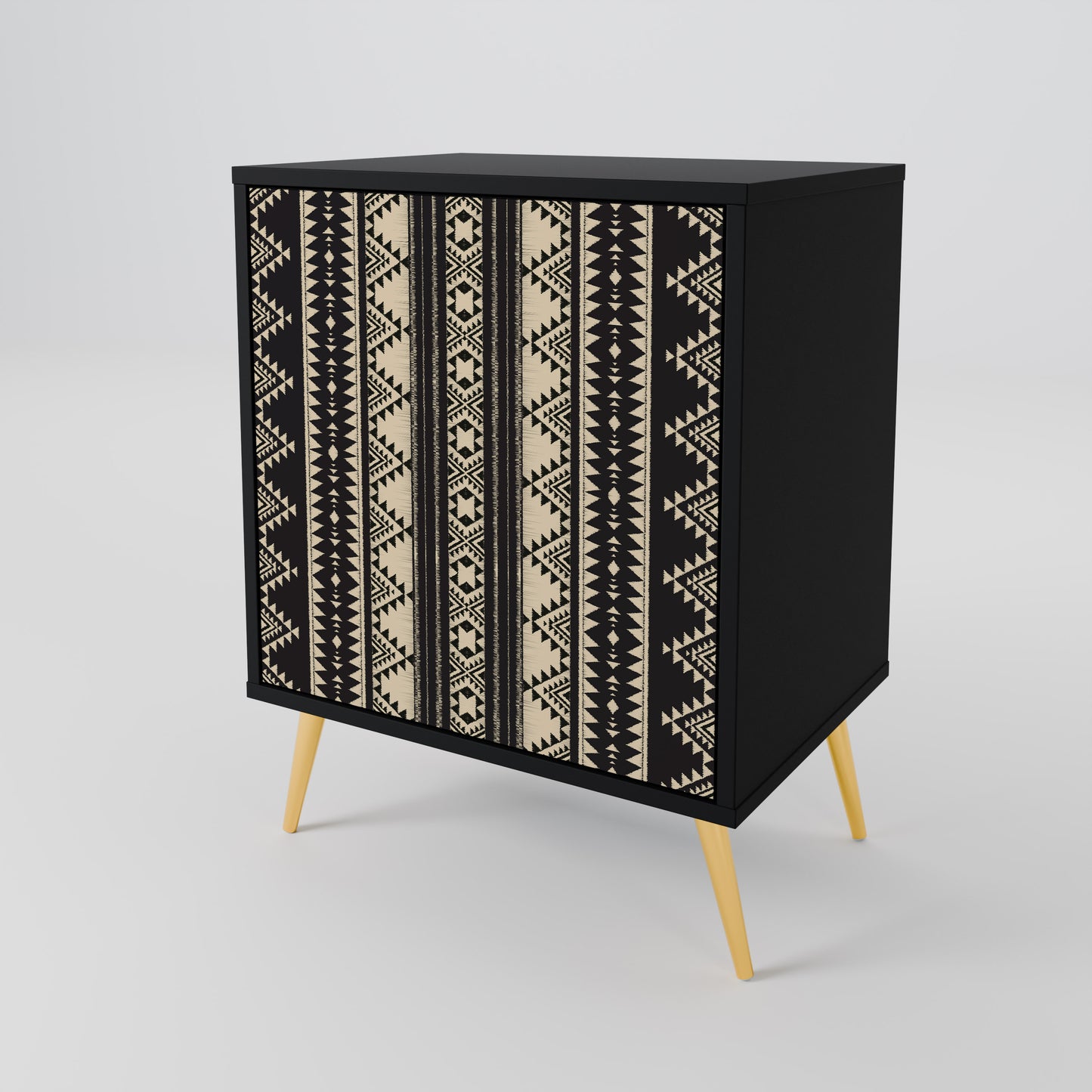 Credenza AZTEC a 1 anta con finitura nera