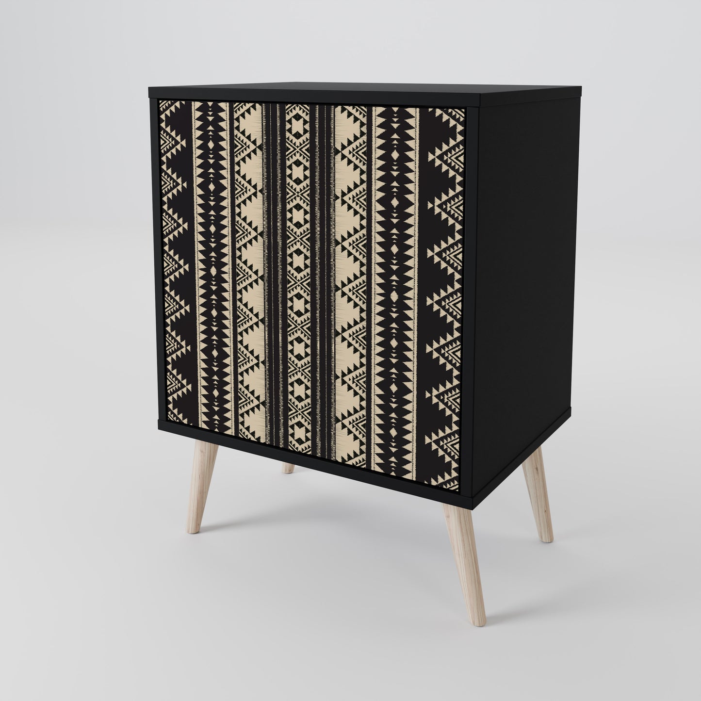 Credenza AZTEC a 1 anta con finitura nera