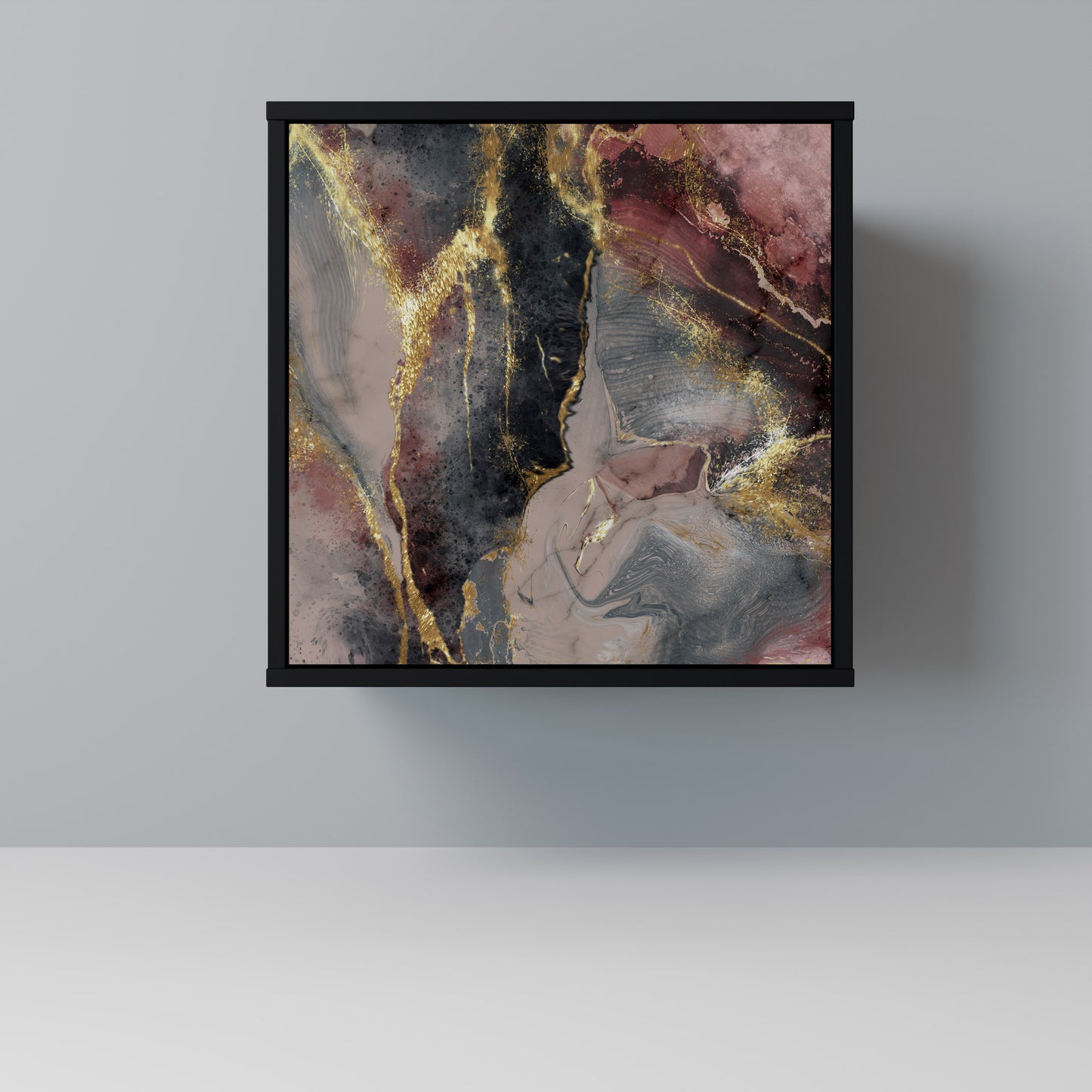 Credenza GOLDEN TIDES a 1 anta con finitura nera