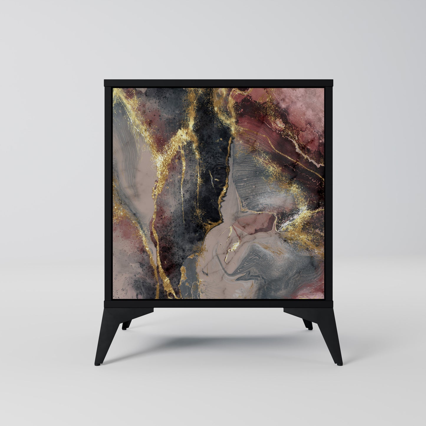 Credenza GOLDEN TIDES a 1 anta con finitura nera