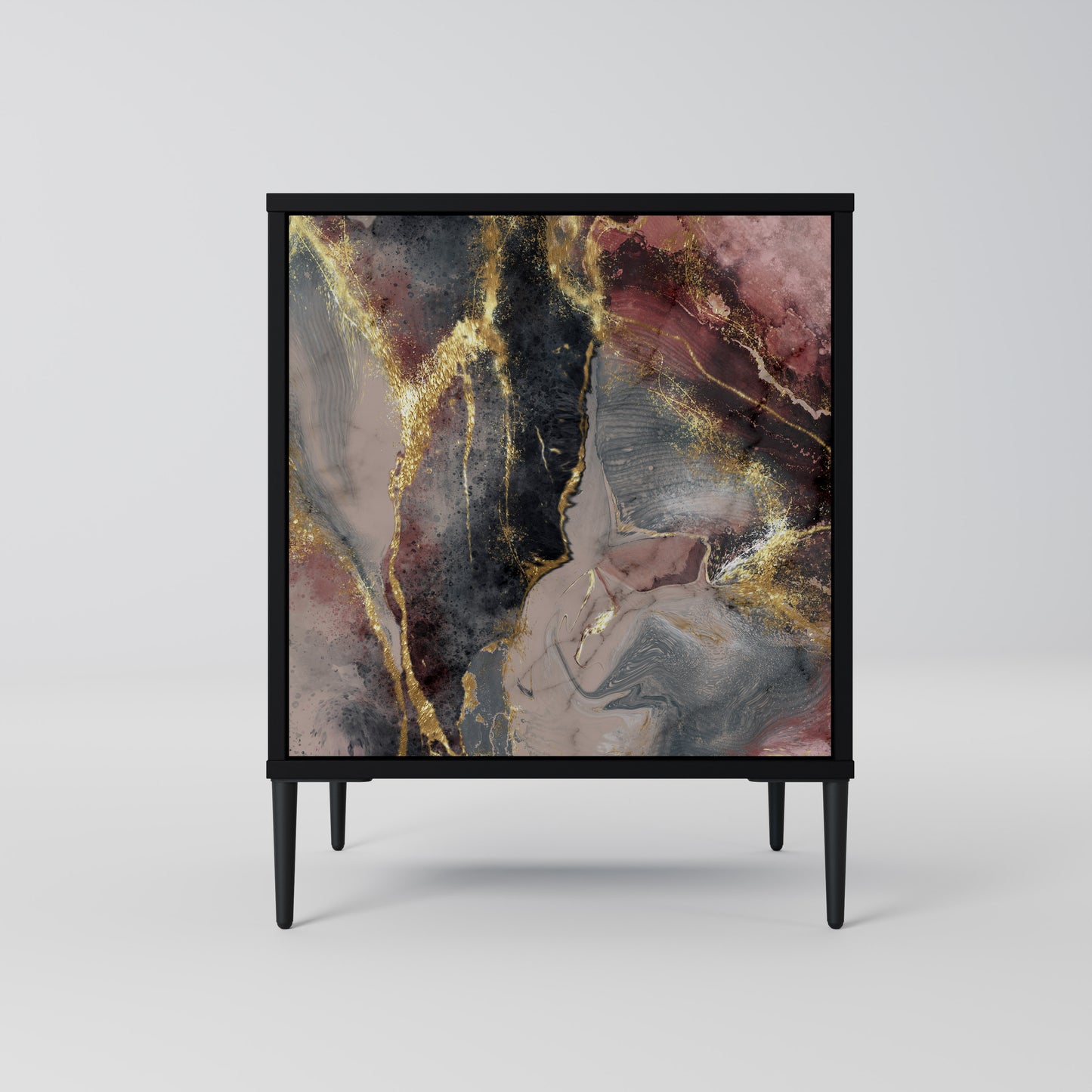 Credenza GOLDEN TIDES a 1 anta con finitura nera