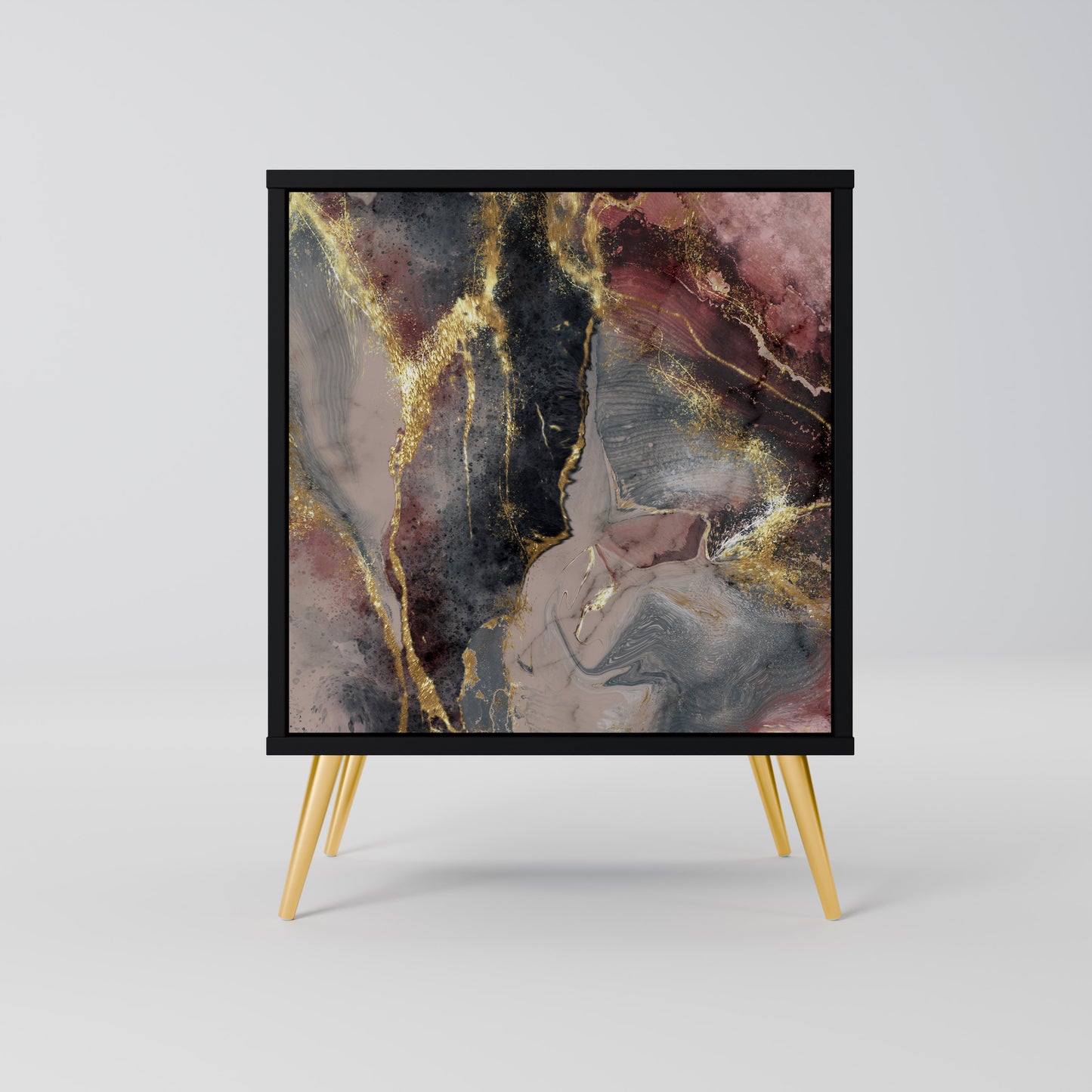 Credenza GOLDEN TIDES a 1 anta con finitura nera