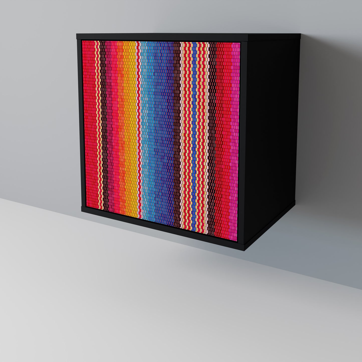 Credenza ETHNIC MEXICAN a 1 anta con finitura nera